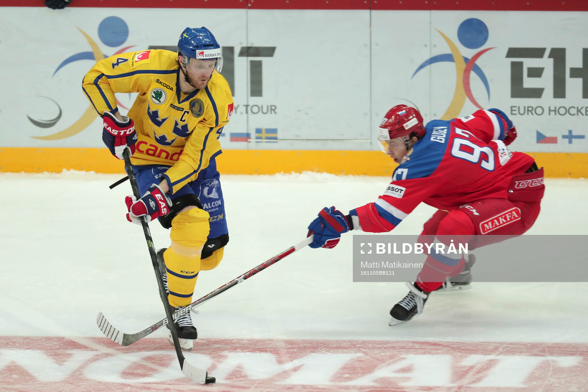 Staffan Kronwall, SWE and Nikita Gusev, RUS