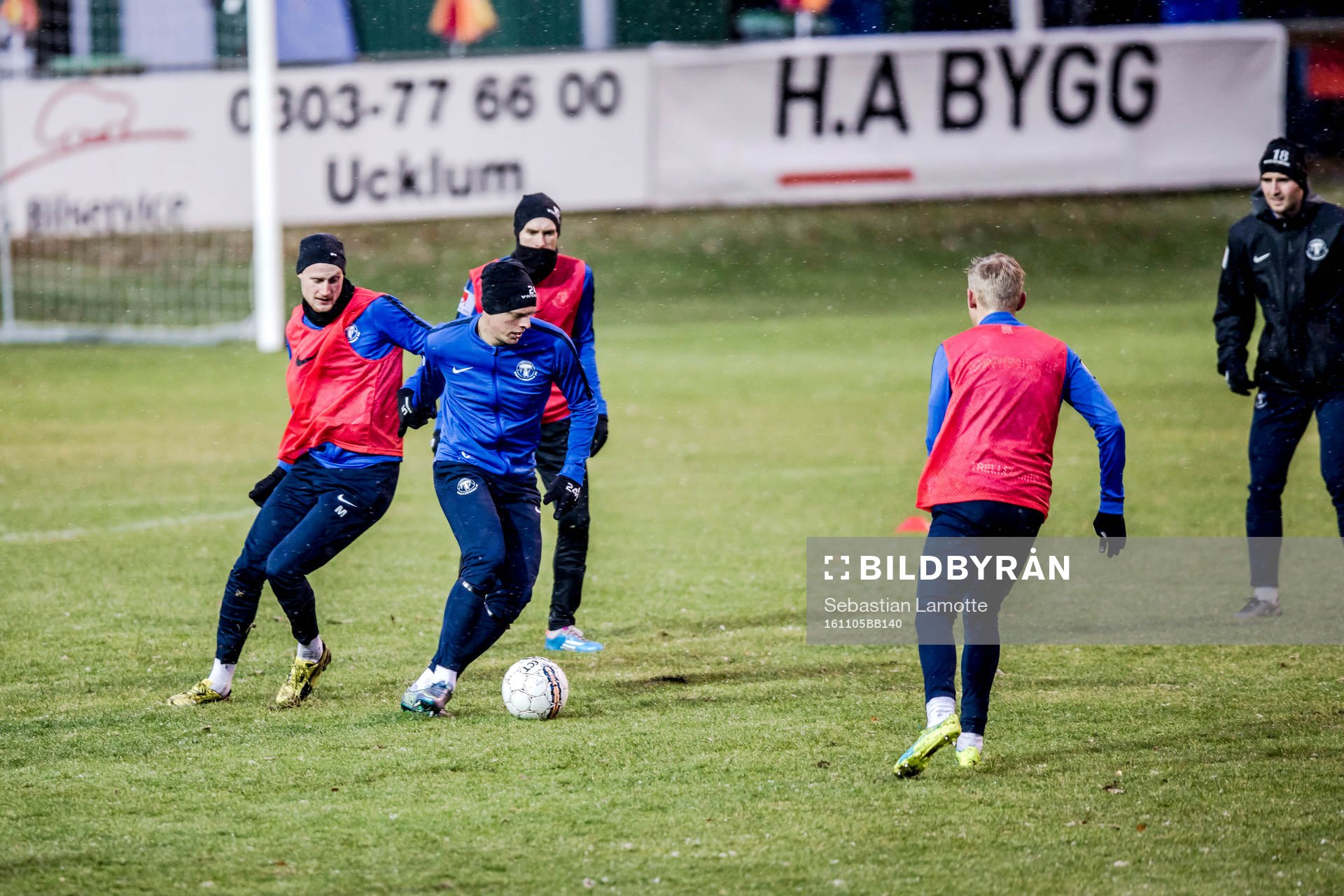 Trelleborgs spelare värmer upp