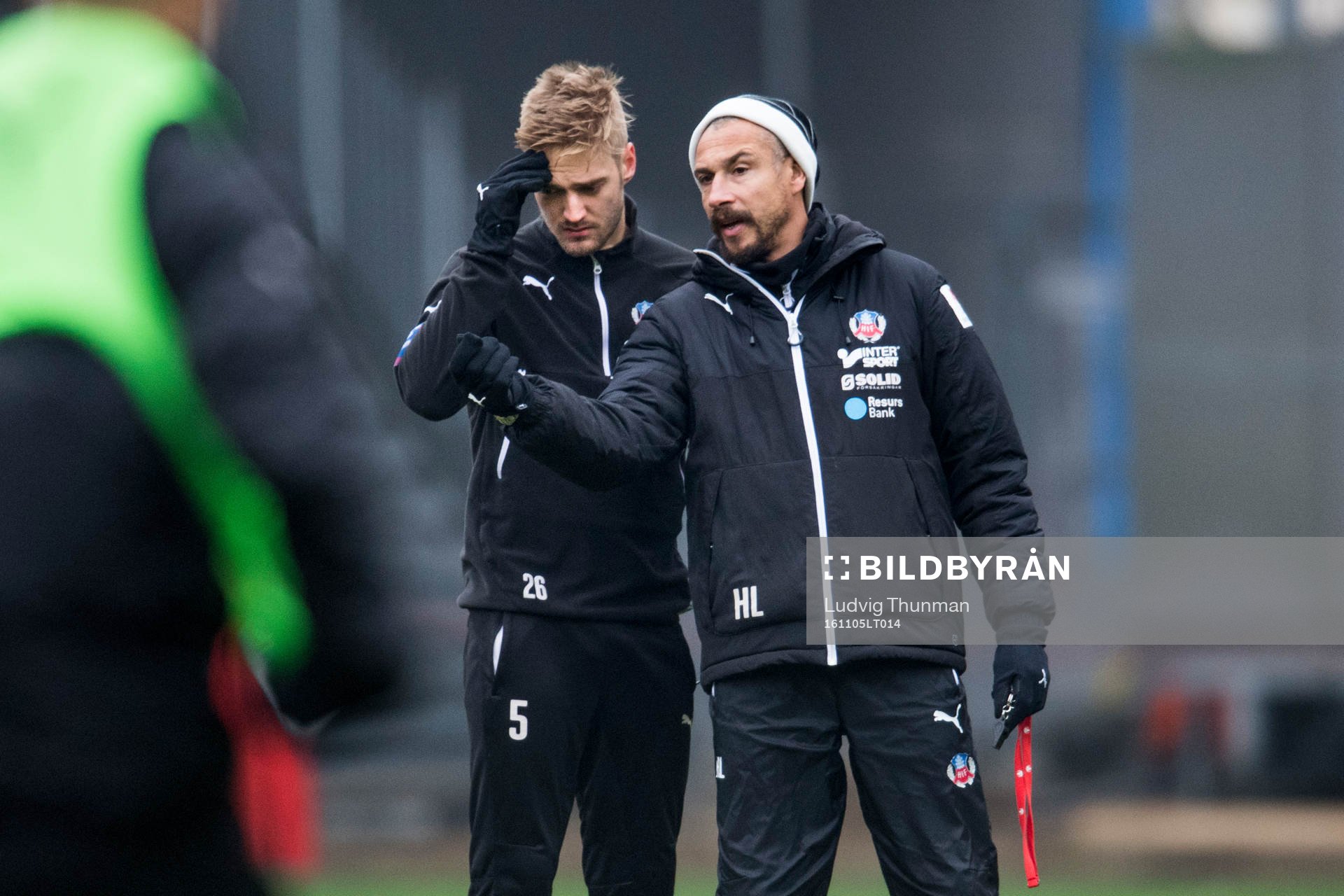 Helsingborgs Johan Mårtensson och manager Henrik Larsson