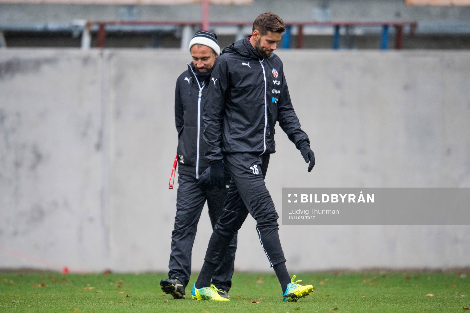 Helsingborgs manager Henrik Larsson och Mikael Dahlberg