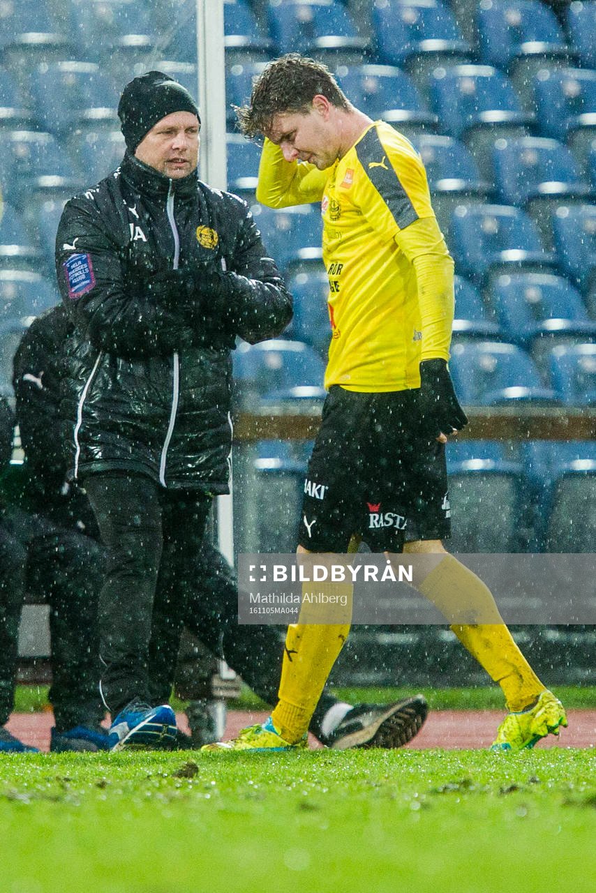 Mjällbys tränare Jonas Andersson och Joel Nilsson