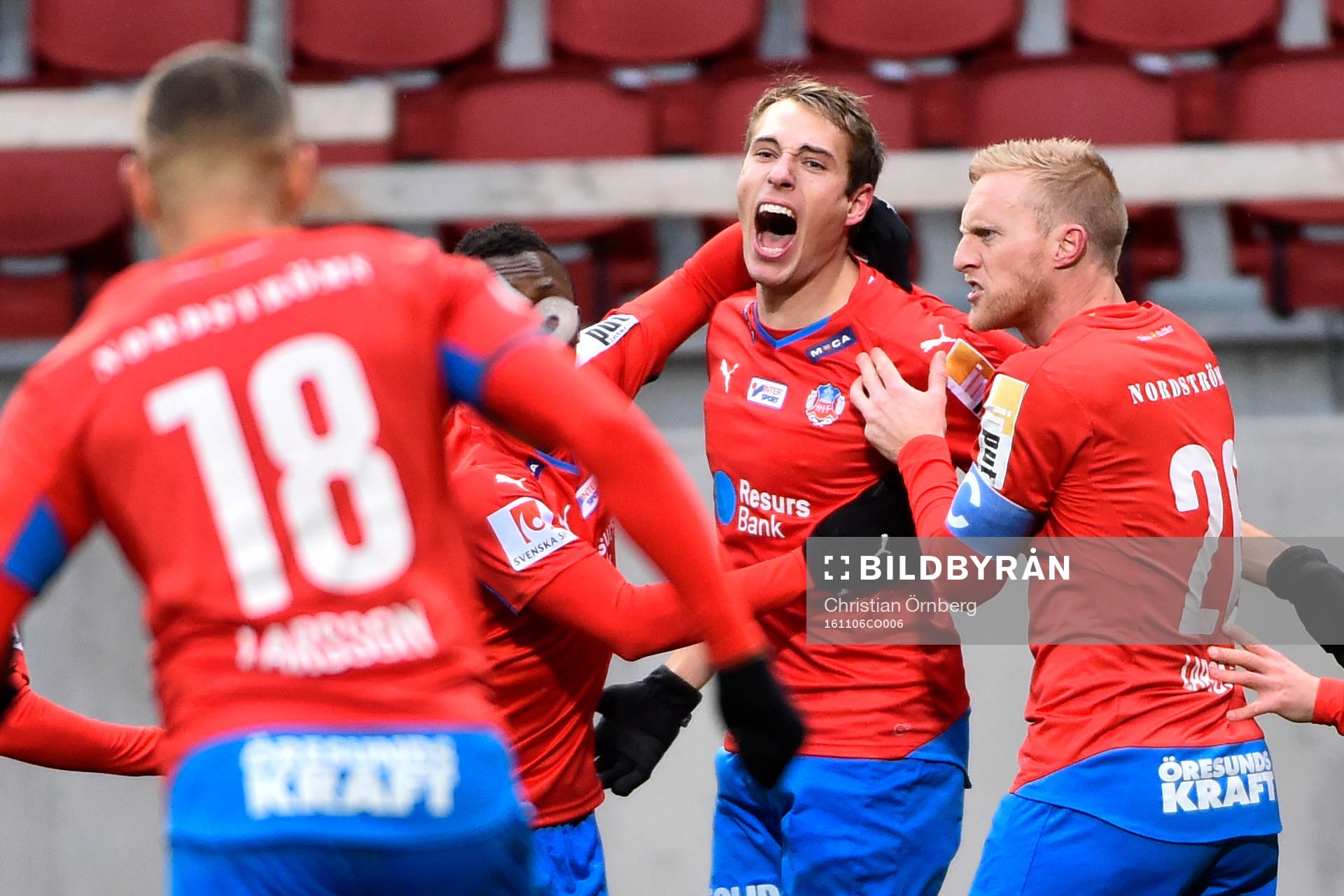 Helsingborgs spelare jublar