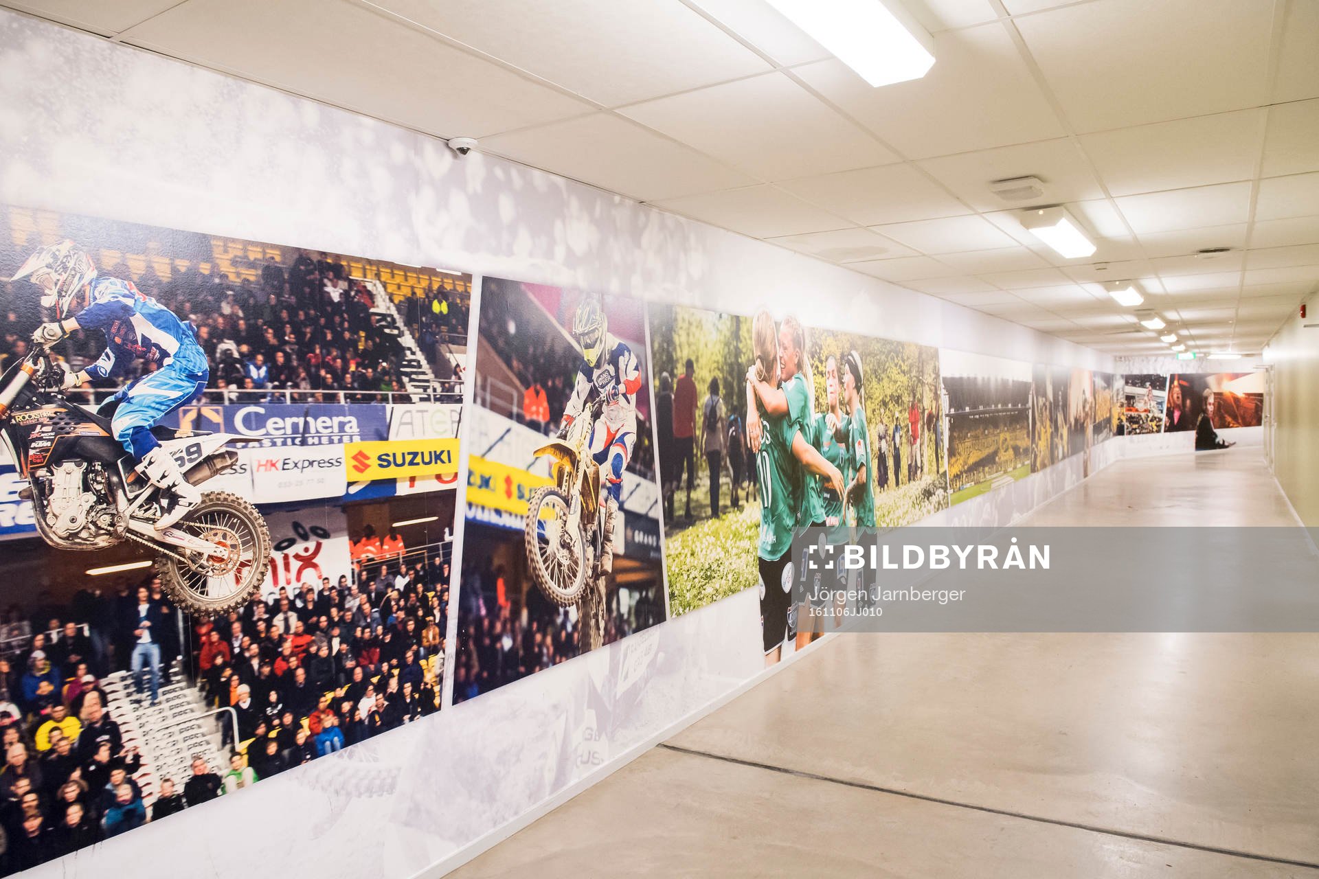 Interiör i spelargången på Borås arena