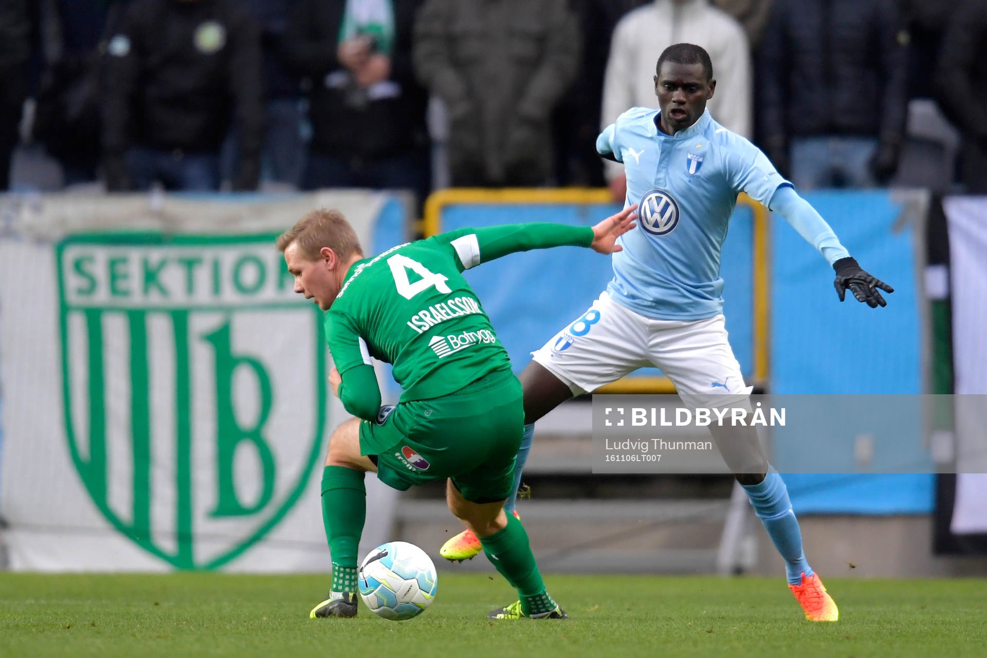 Hammarbys Johan Persson och Malmö FFs Enock Kofi Adu