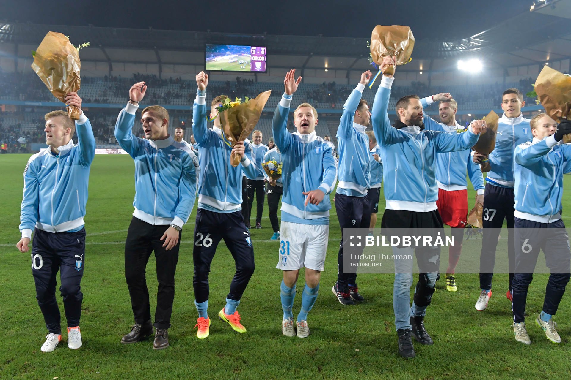 Malmö FFs spelare jublar för SM-guldet