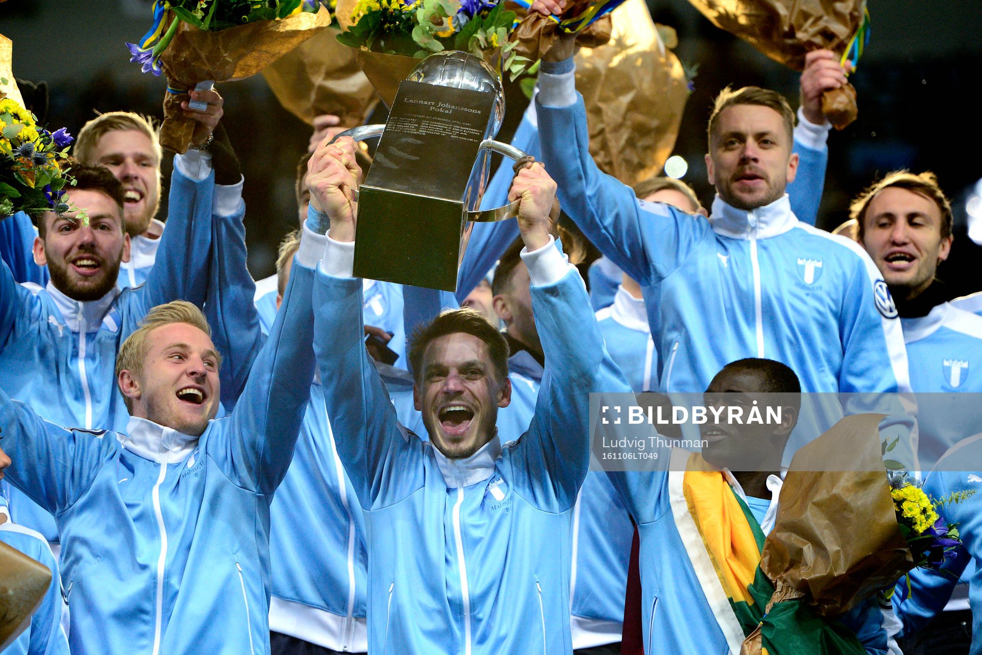 Malmö FFs Markus Rosenberg jublar för SM-guldet med