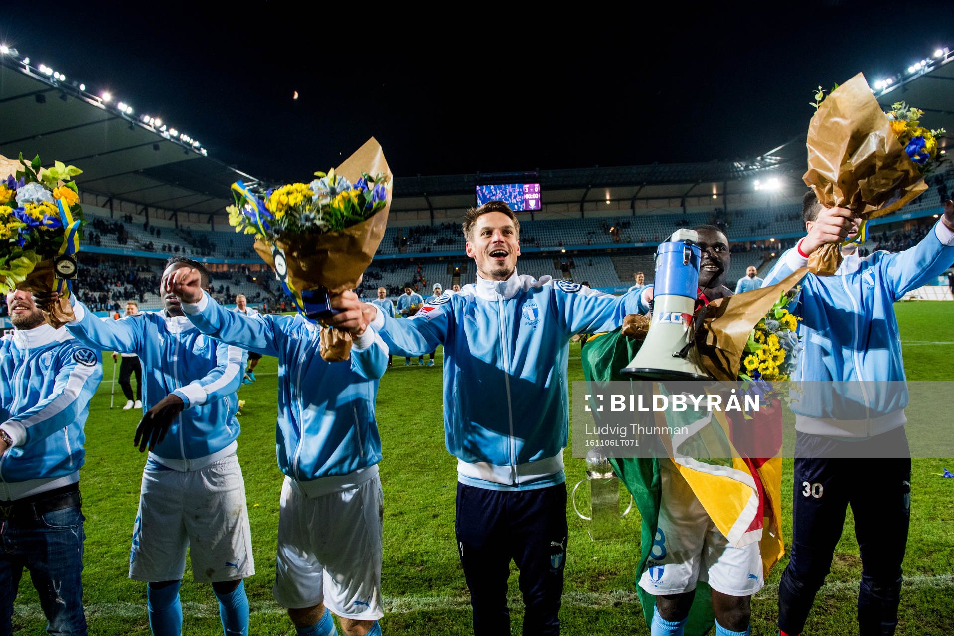 Malmö FFs Markus Rosenberg jublar med lagkamraterna
