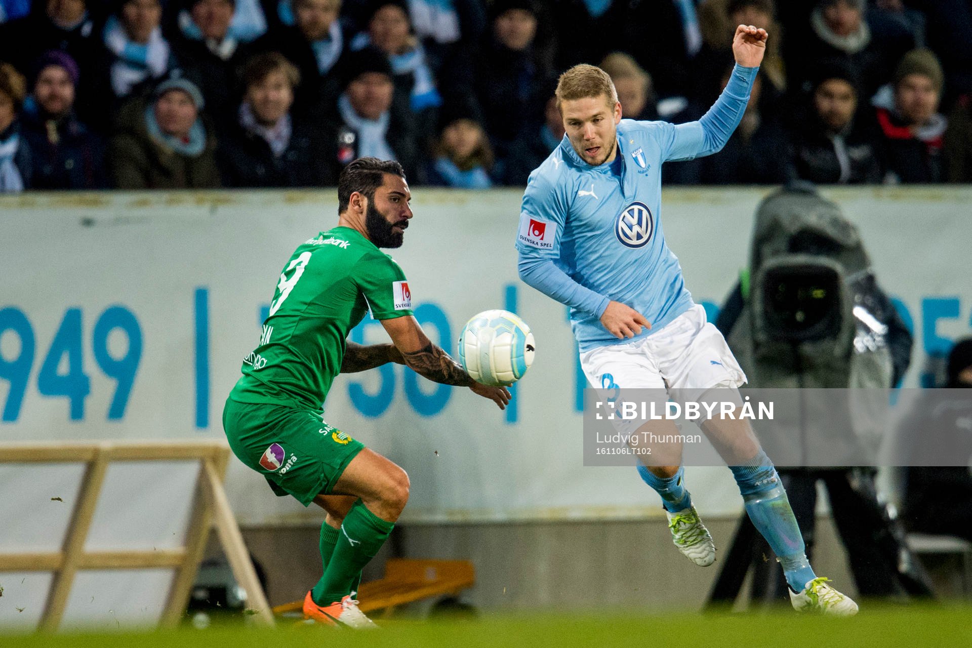 Hammarbys Stefan Batan och Malmö FFs Anton Tinnerholm