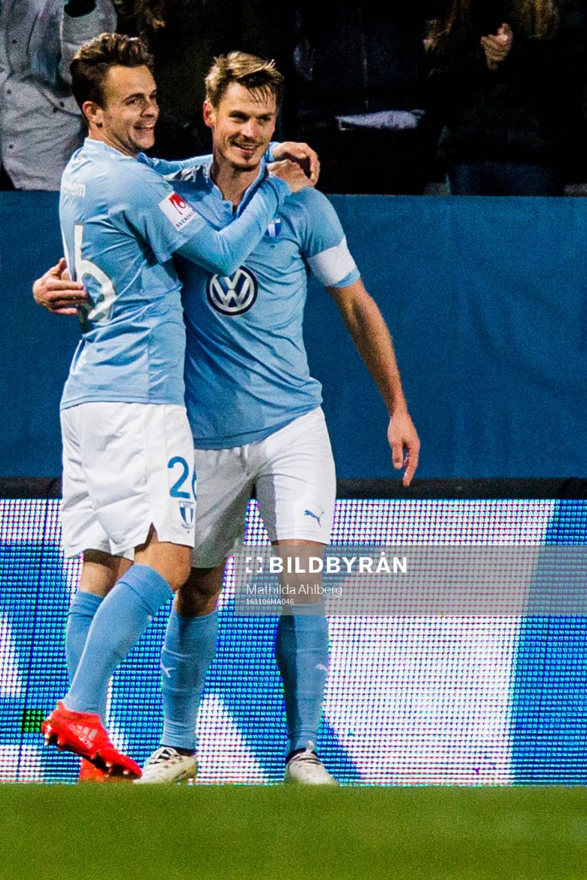 Malmö FFs Andreas Vindheim och Markus Rosenberg jublar