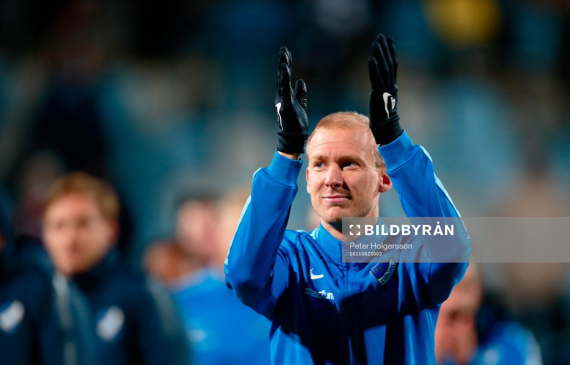 Norrköpings Andreas Johansson jublar under fotbollsmatchen i Allsvenskan mellan Norrköping och IFK Göteborg den 6 november 2016 i Norrköping.