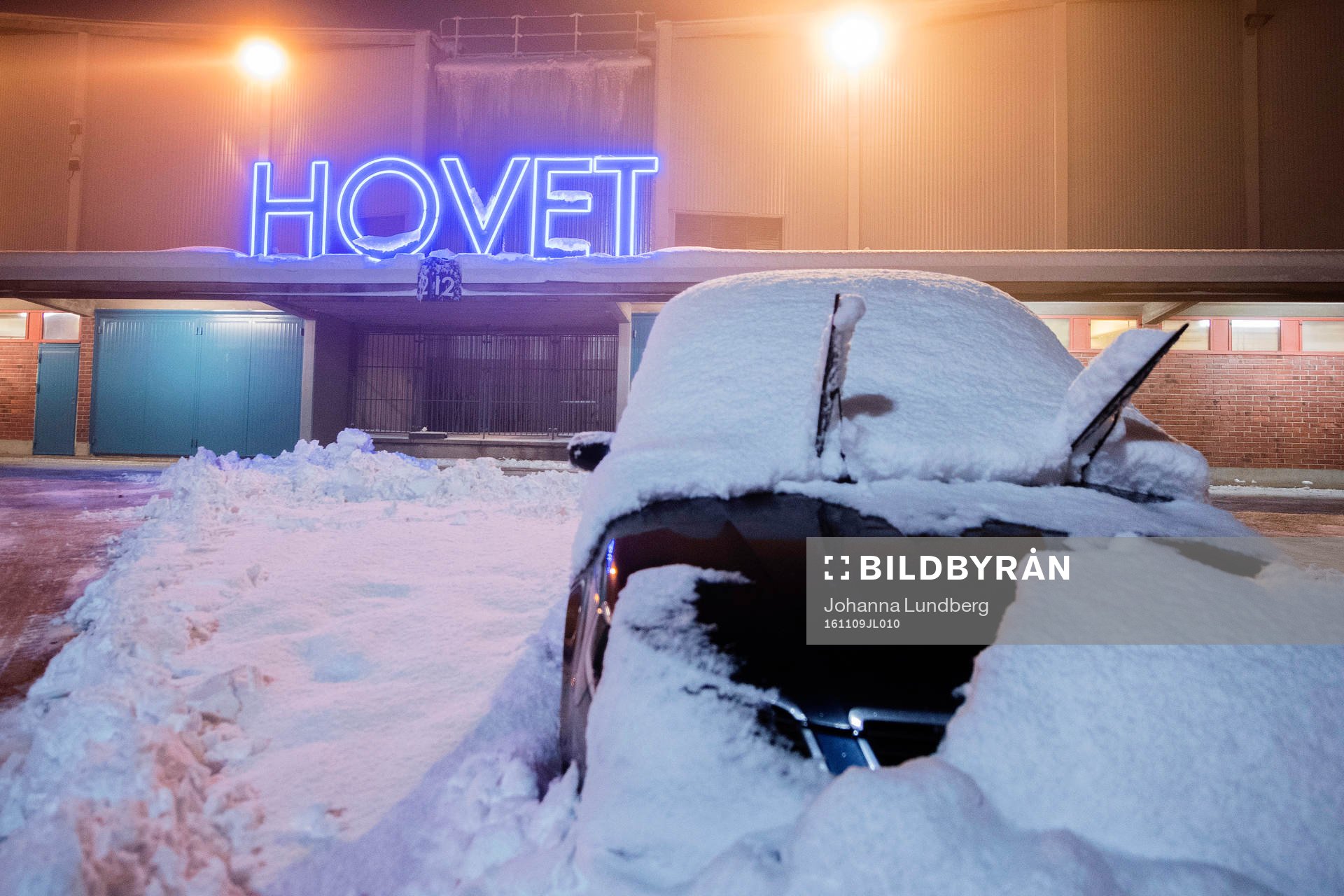 Snö utanför Hovet