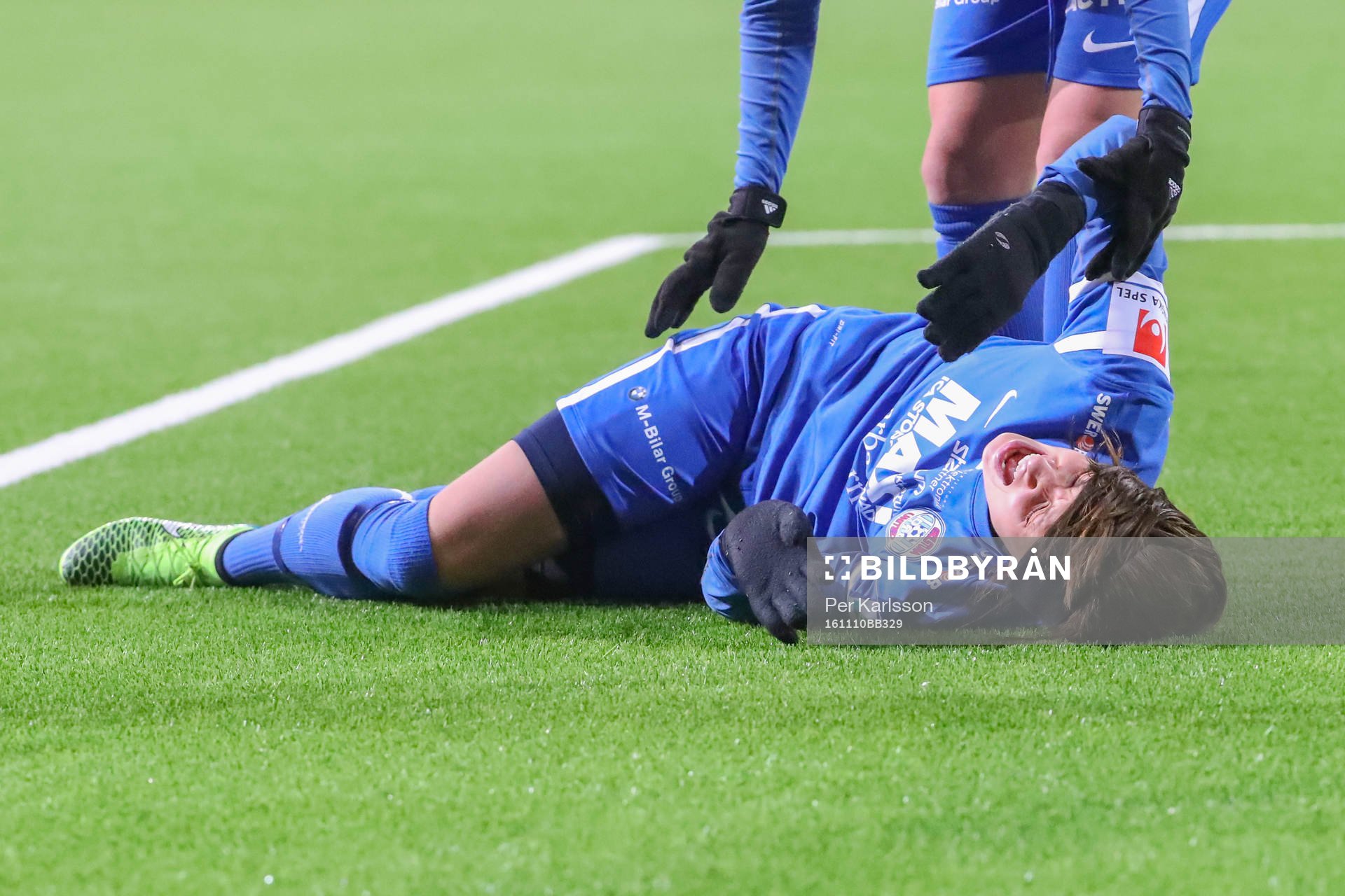 Eskilstuna Uniteds Nathalie Björn grinar illa