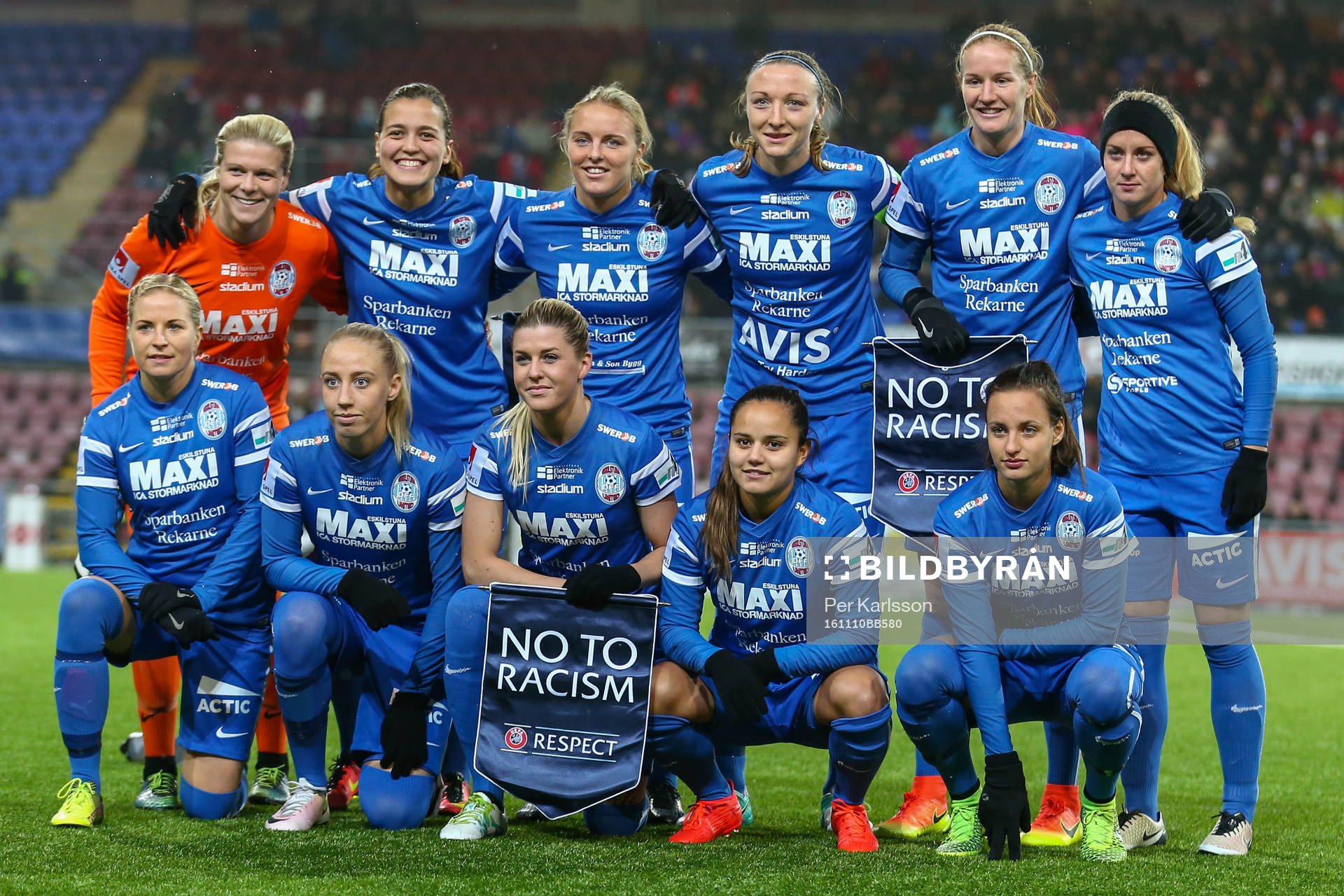 Eskilstuna Uniteds startelva innan fotbollsmatchen i