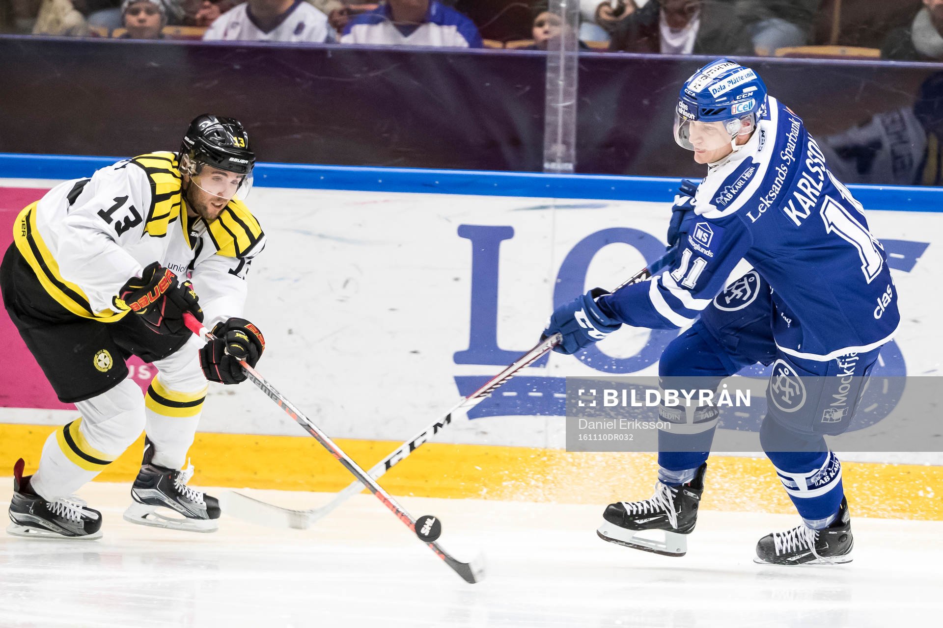 Leksands Martin Karlsson Brynäs Ryan Gunderson i kamp om
