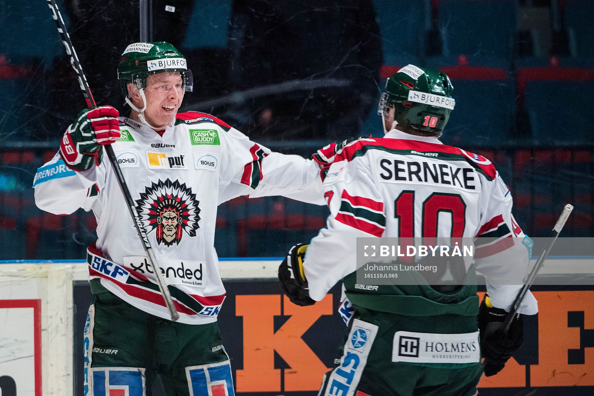 Frölundas Christoffer Ehn och Sean Bergenheim jublar