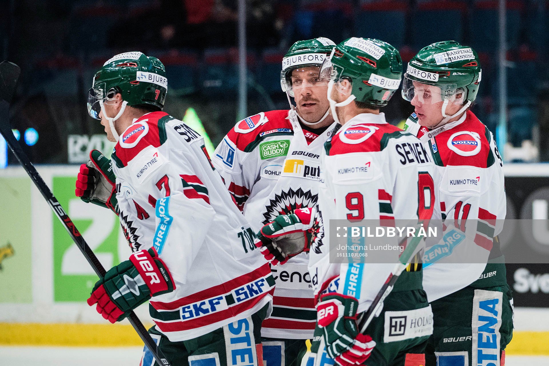 Frölundas Henrik Tömmernes, Joel Lundqvist, Casey Wellman