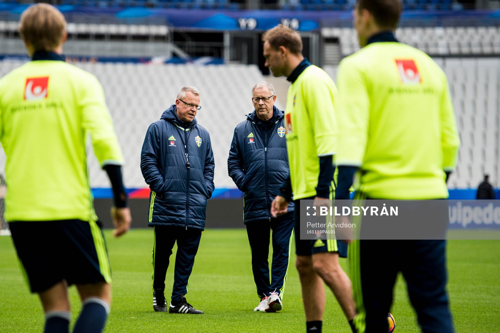 Förbundskapten Janne Andersson och rådgivare Lars