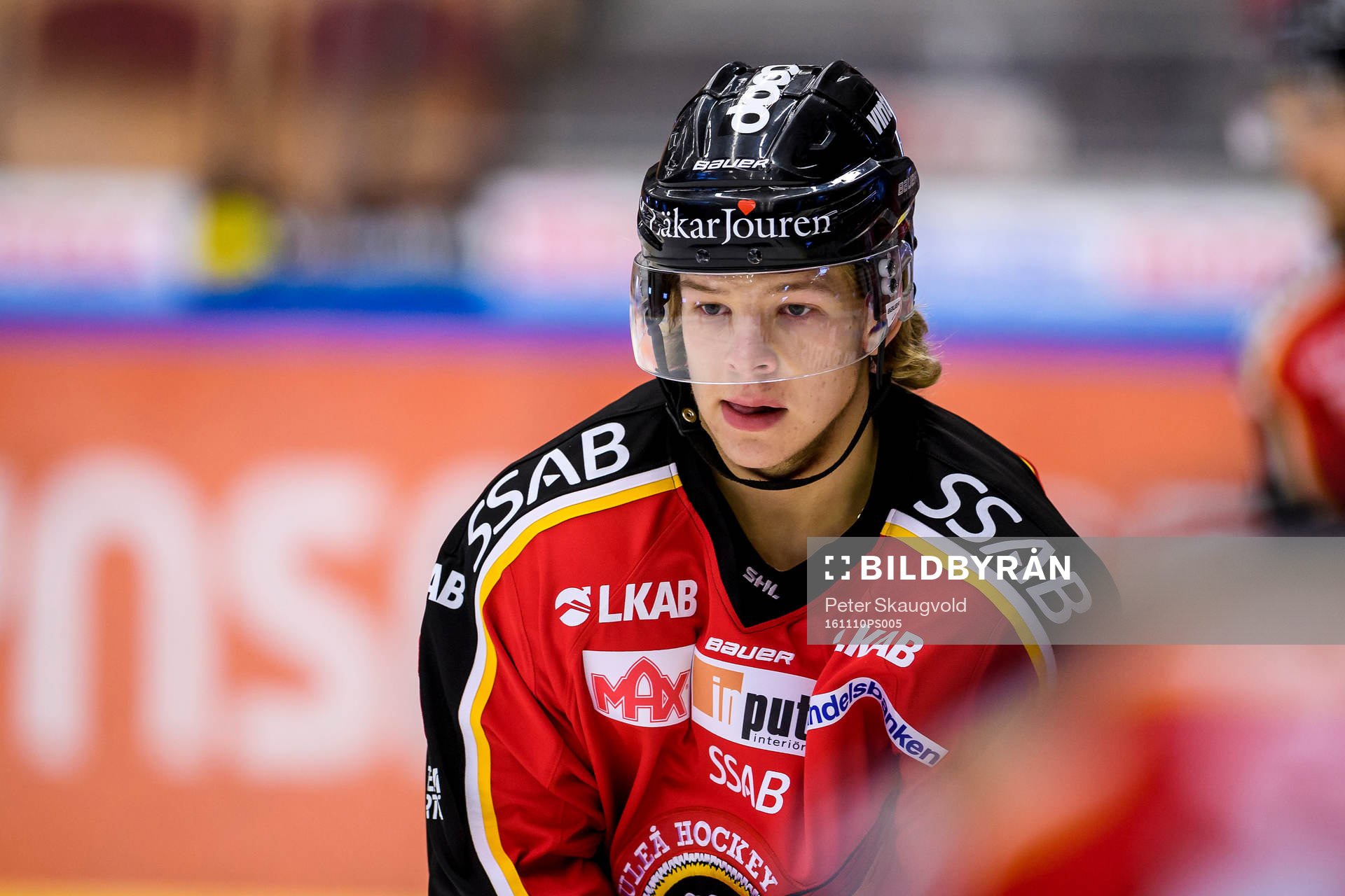 Luleås Kim Johansson på uppvärmningen