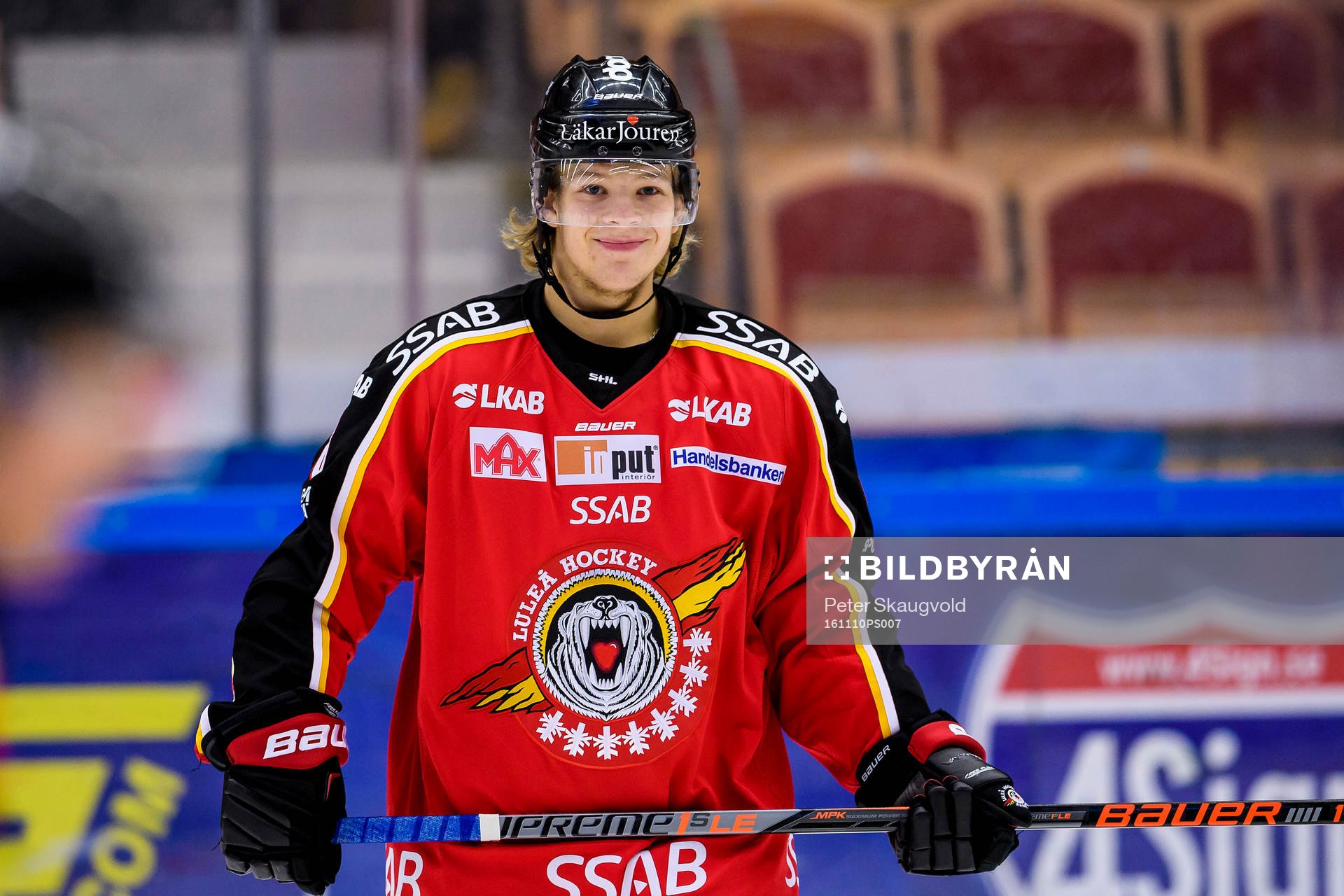 Luleås Kim Johansson på uppvärmningen