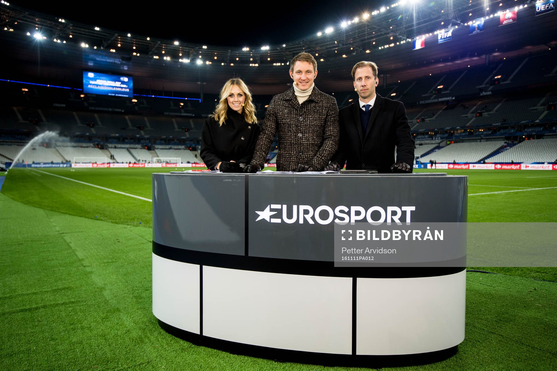 Eurosports studio med Karin Frick, Kim Källström och