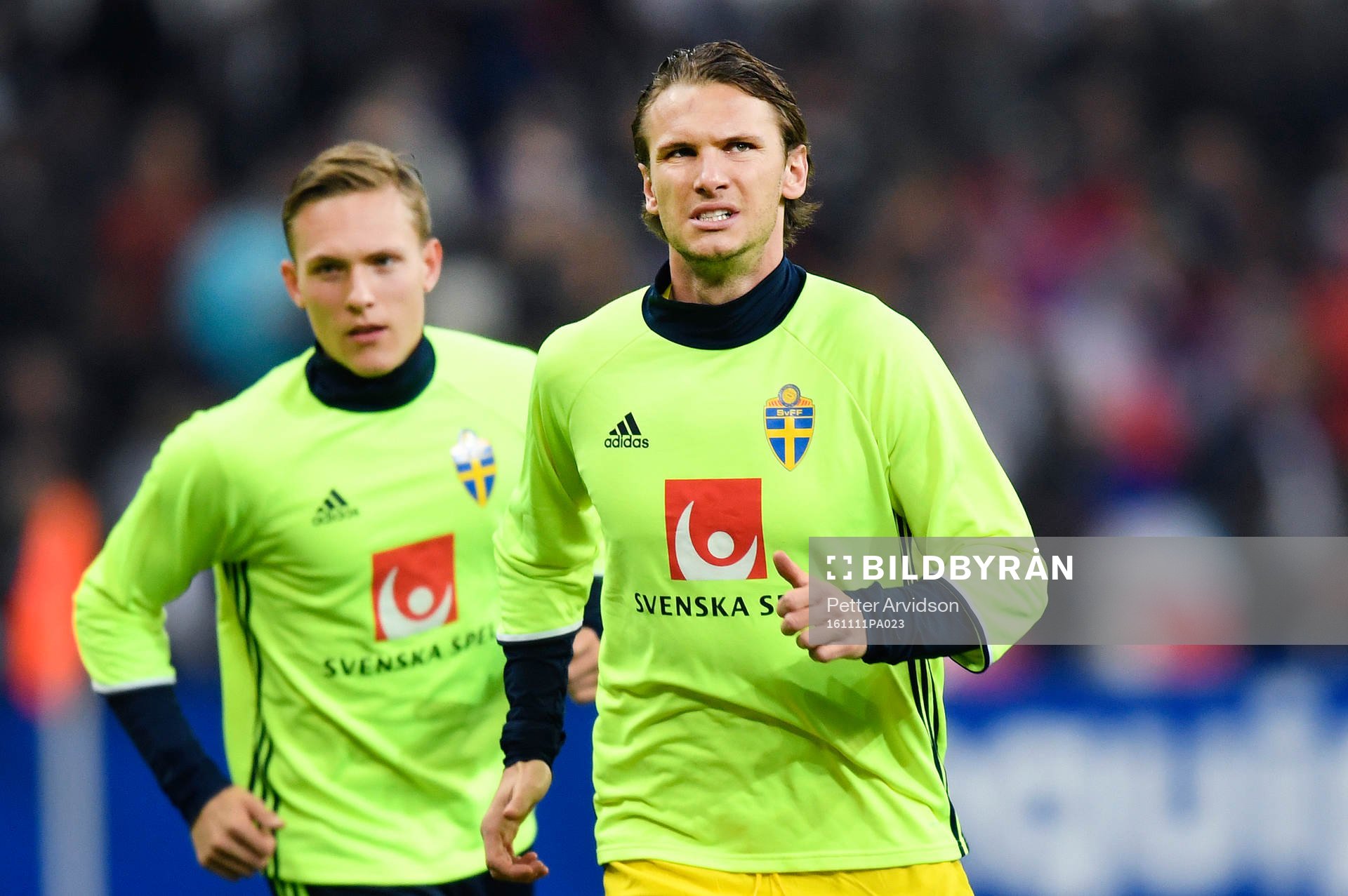 Sveriges Ludwig Augustinsson och Albin Ekdal värmer upp