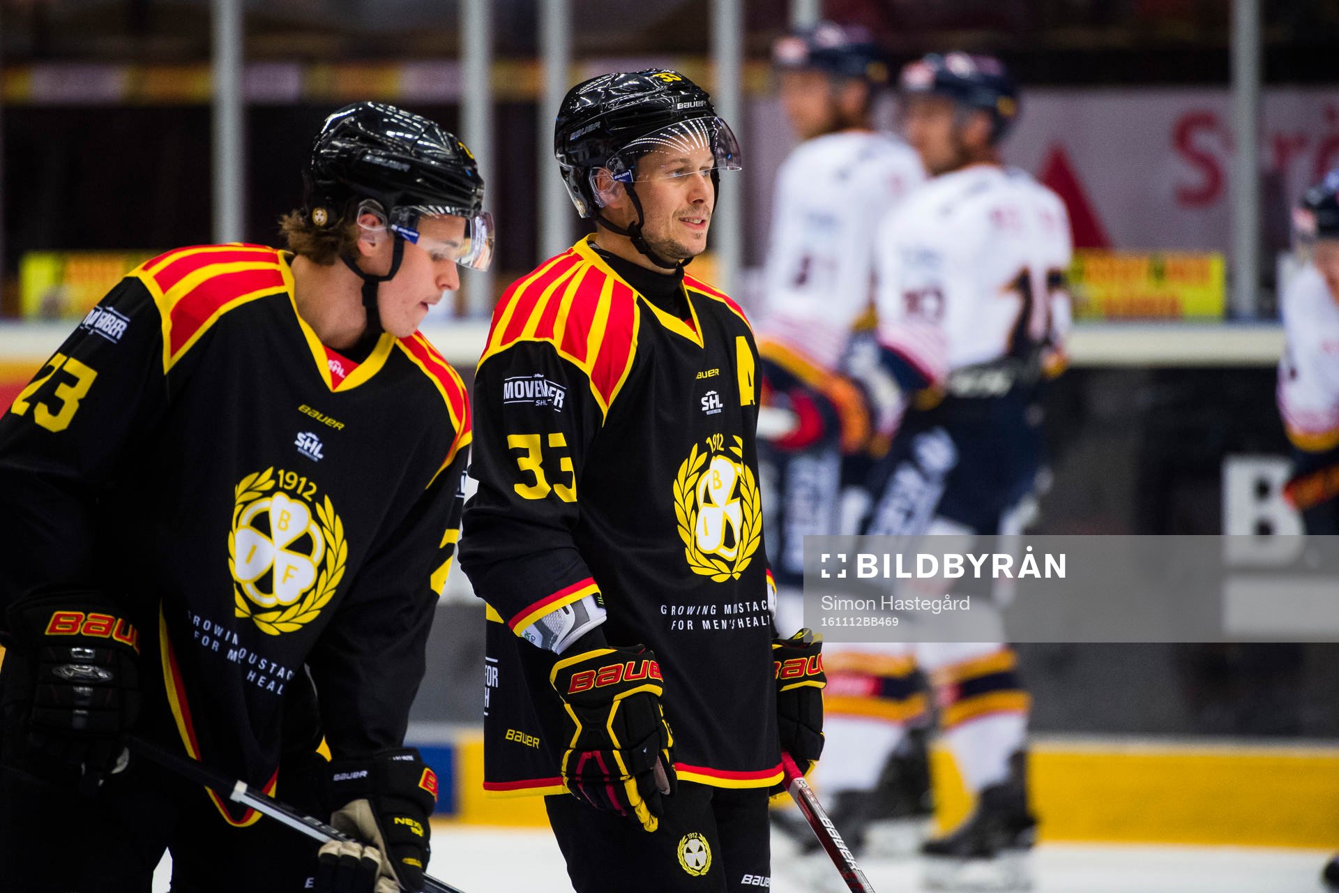 Brynäs Elias Fälth före ishockeymatchen i SHL mellan