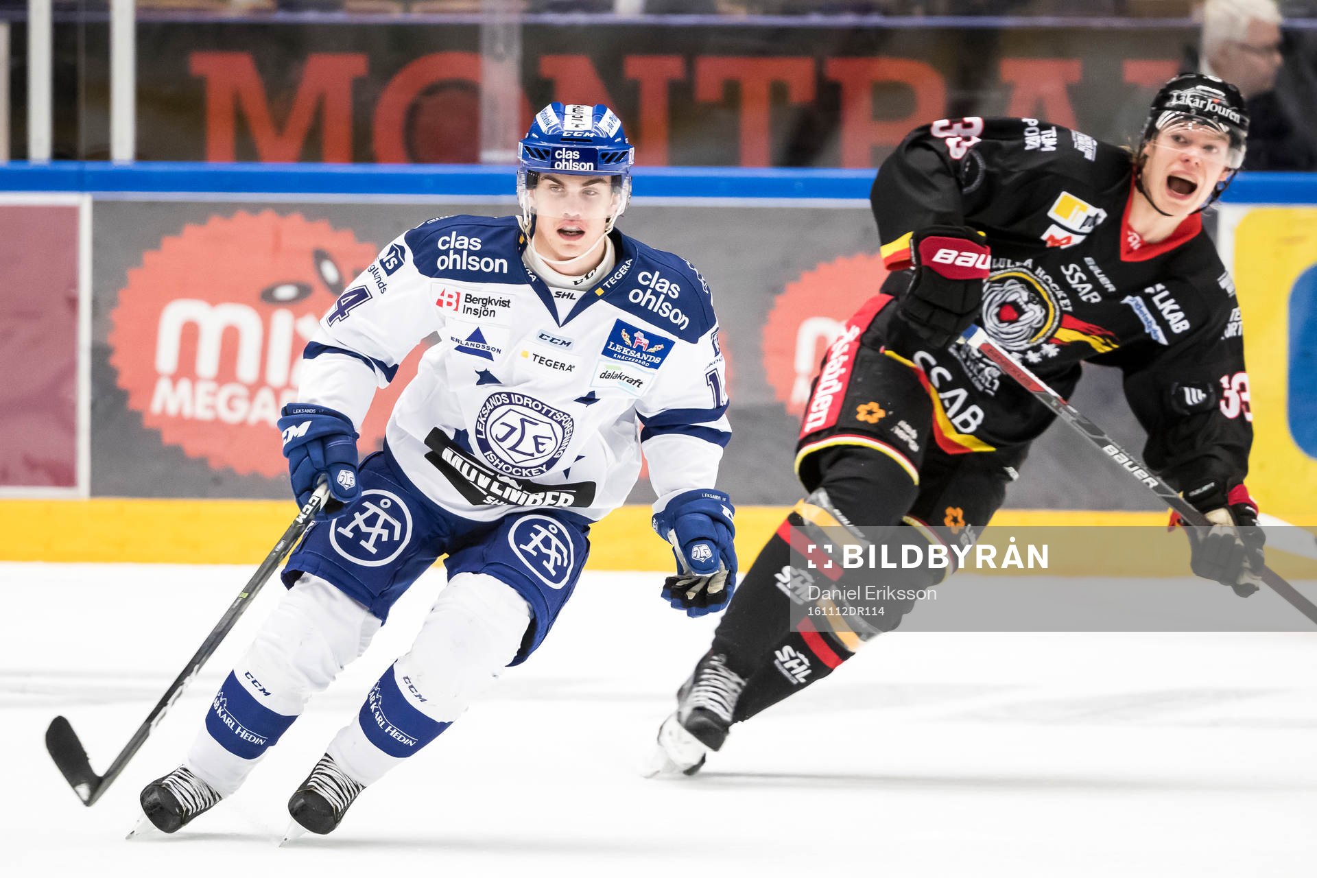Leksands Oskar Lang  i ishockeymatchen i SHL mellan Leksand