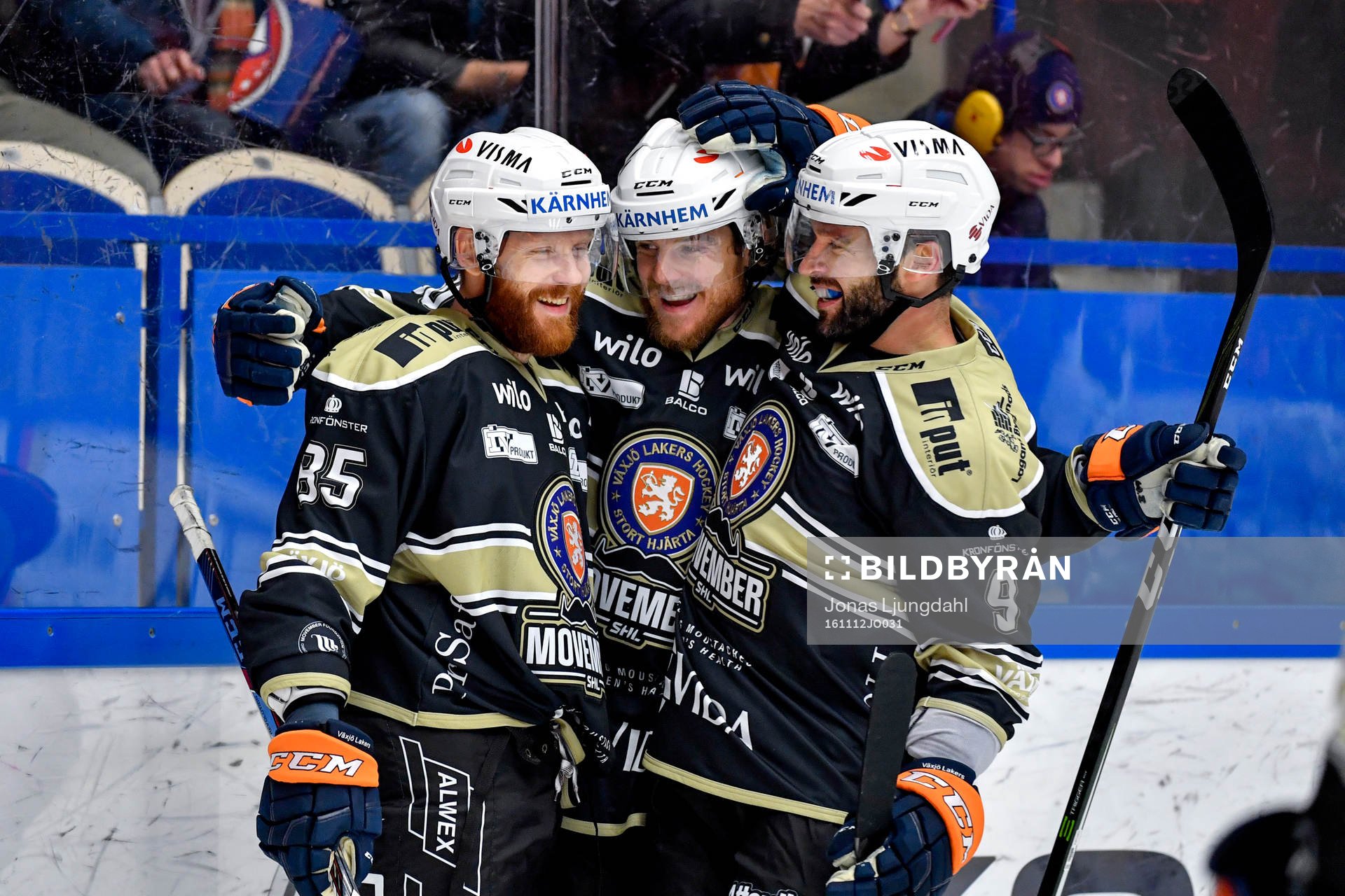 Växjös Liam Reddox, Erik Josefsson och Josh Hennessy