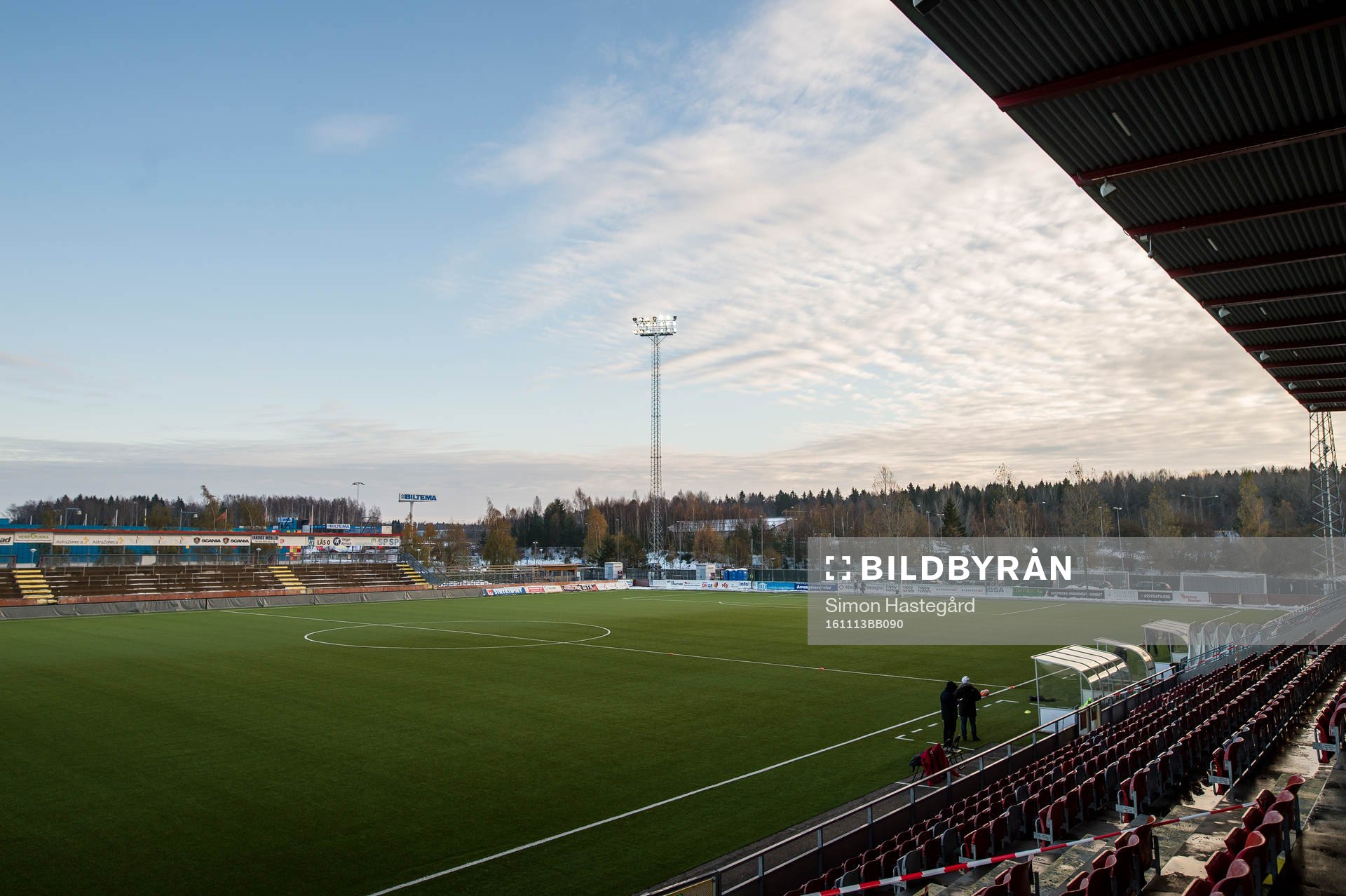 Arenan före fotbollsmatchen i kvalet till Superettan