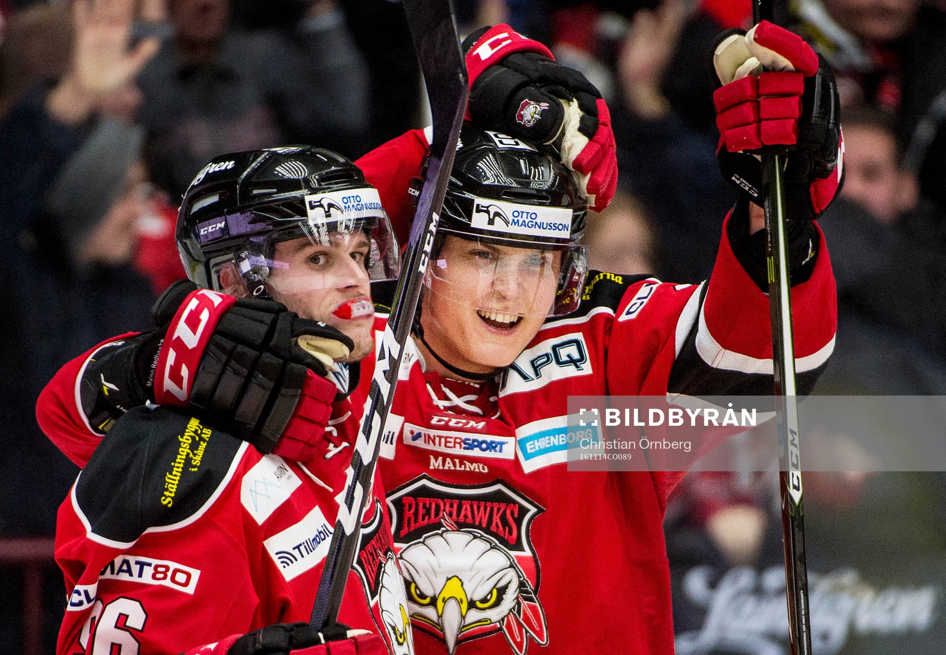 Malmö Redhawks Kim Rosdahl och Fredrik Händemark jublar