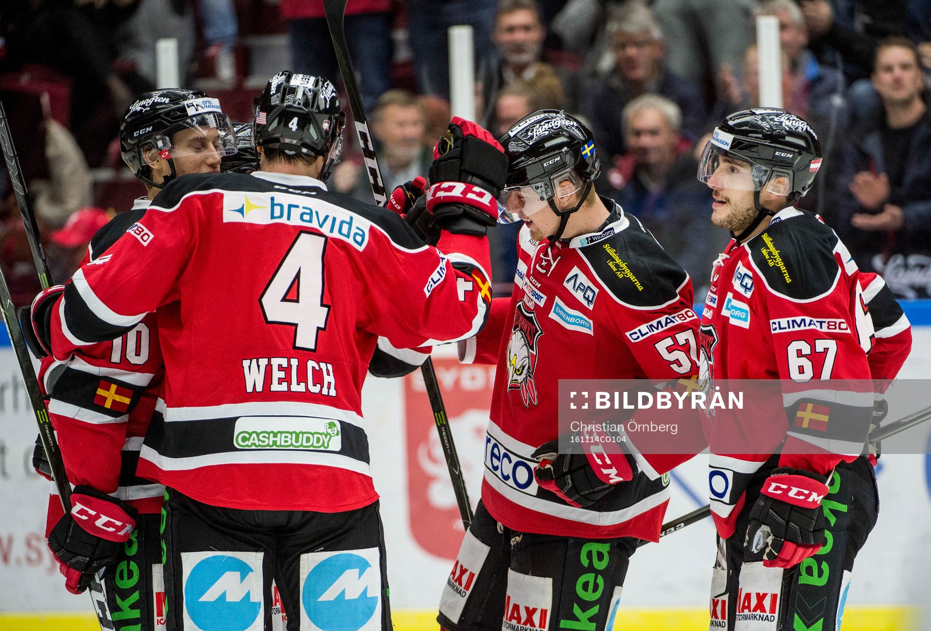 Malmö Redhawks Robin Alvarez, Noah Welch, Johan Ivarsson