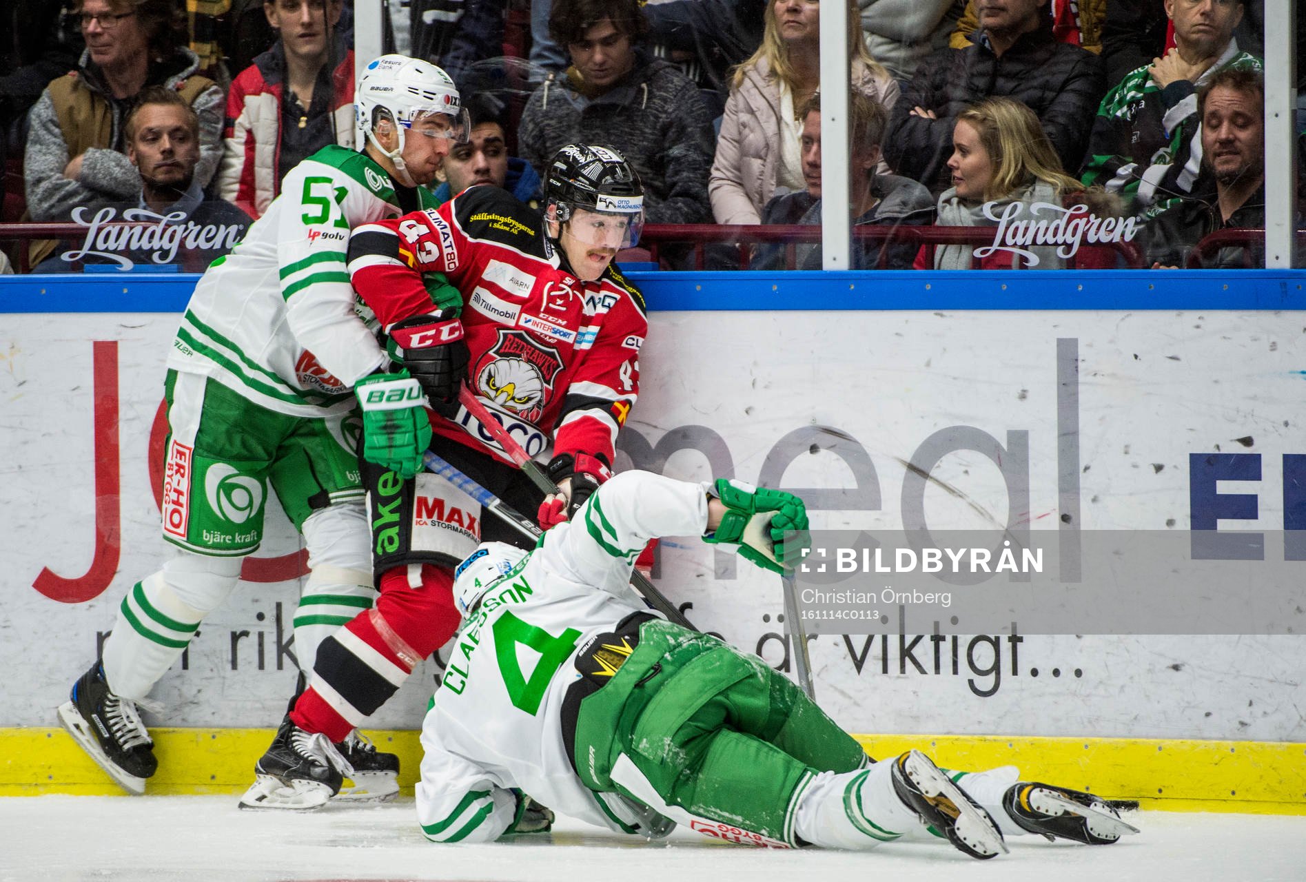 Malmö Redhawks Nichlas Hardt mot Rögles Dominik Granak
