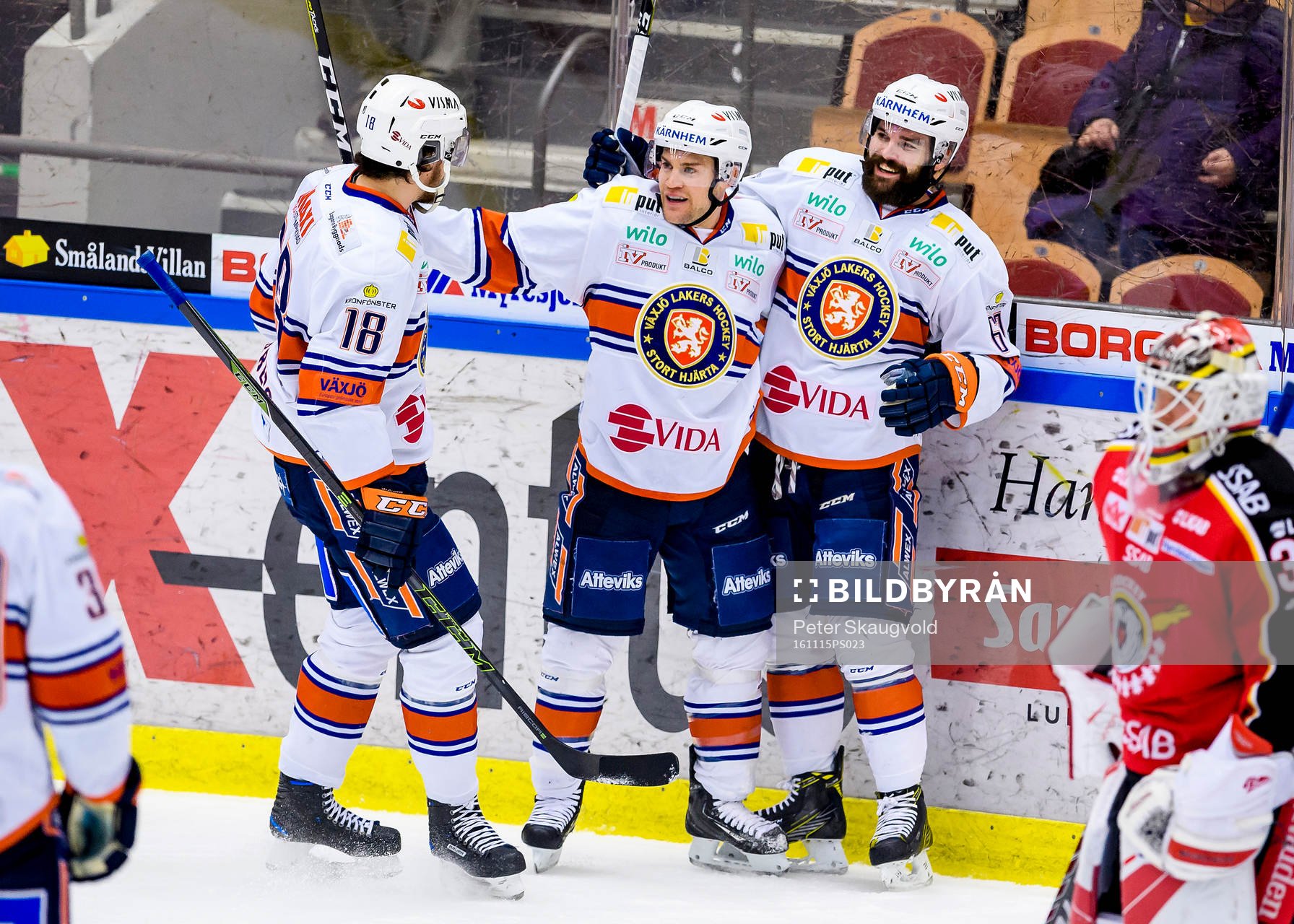 Växjös Geoff Platt (m) jublar