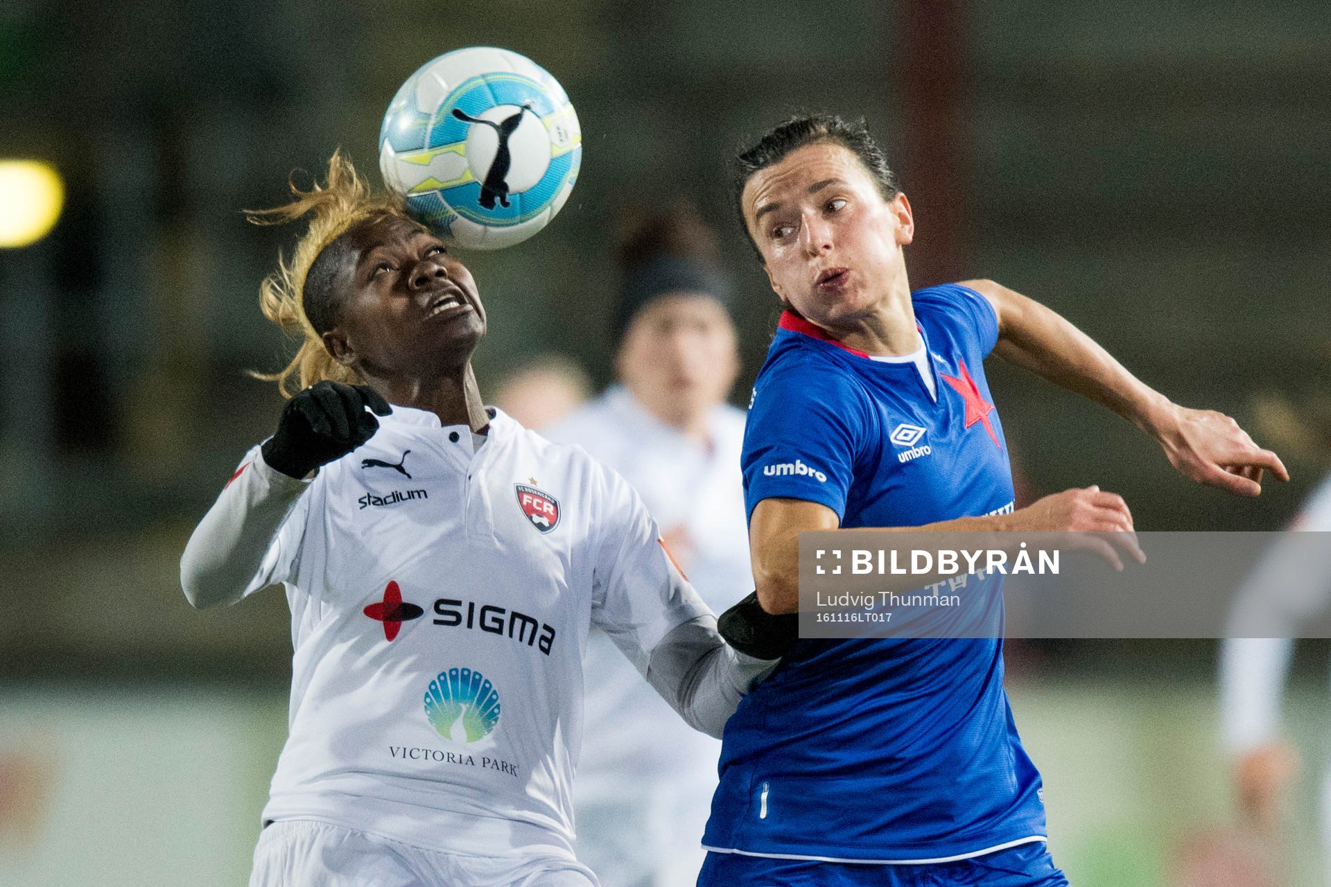 Rosengårds Gaëlle Enganamouit och Slavia Prag Andrea
