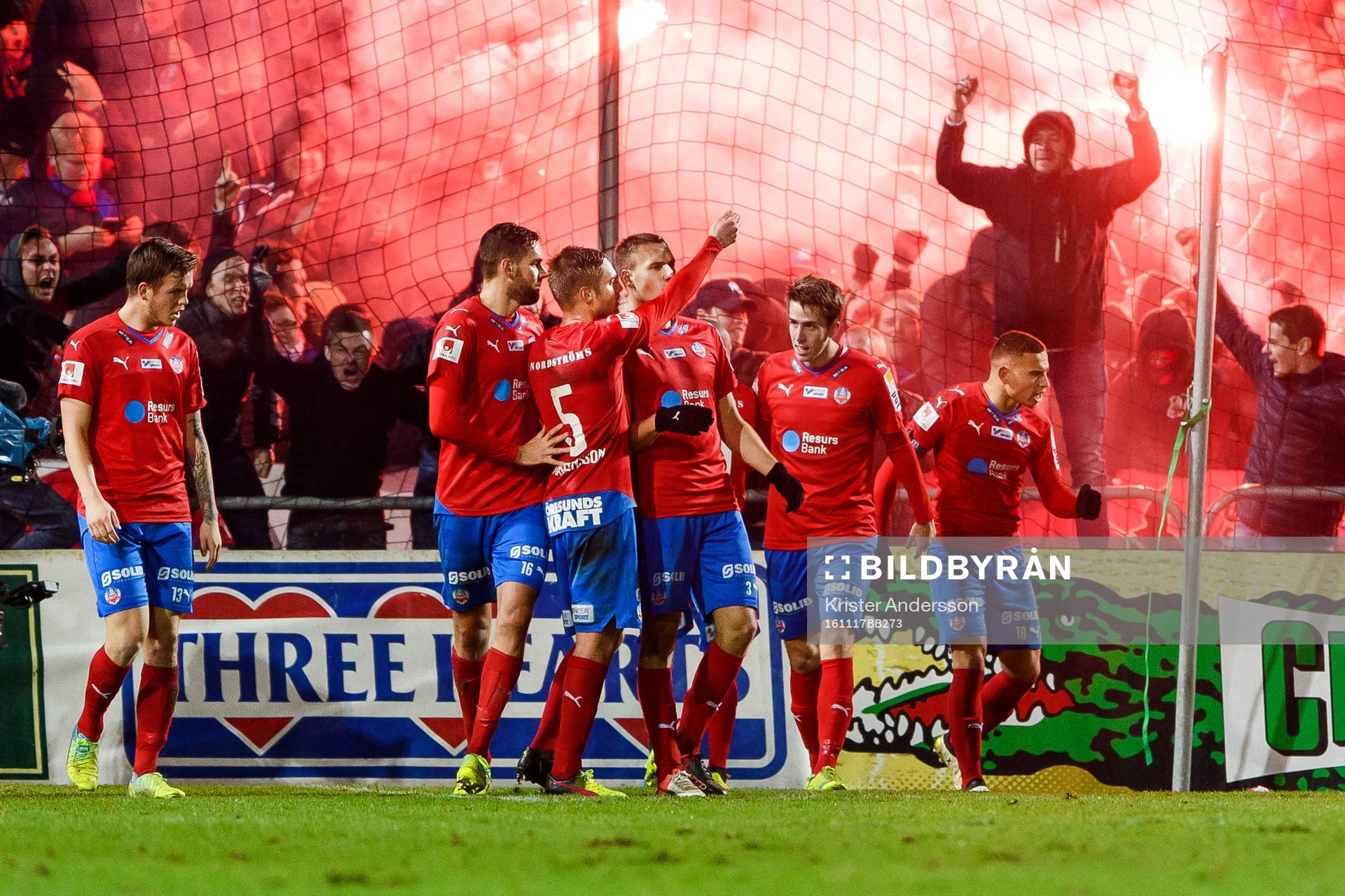 Helsingborgs spelare jublar