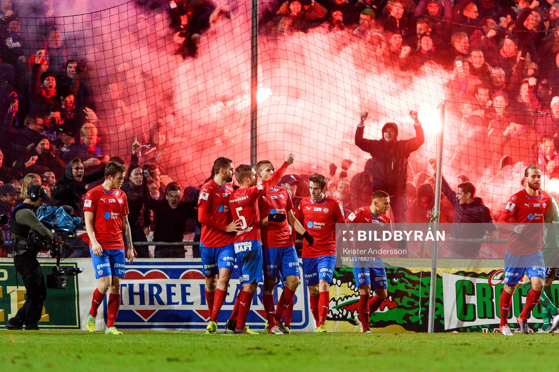 Helsingborgs spelare jublar