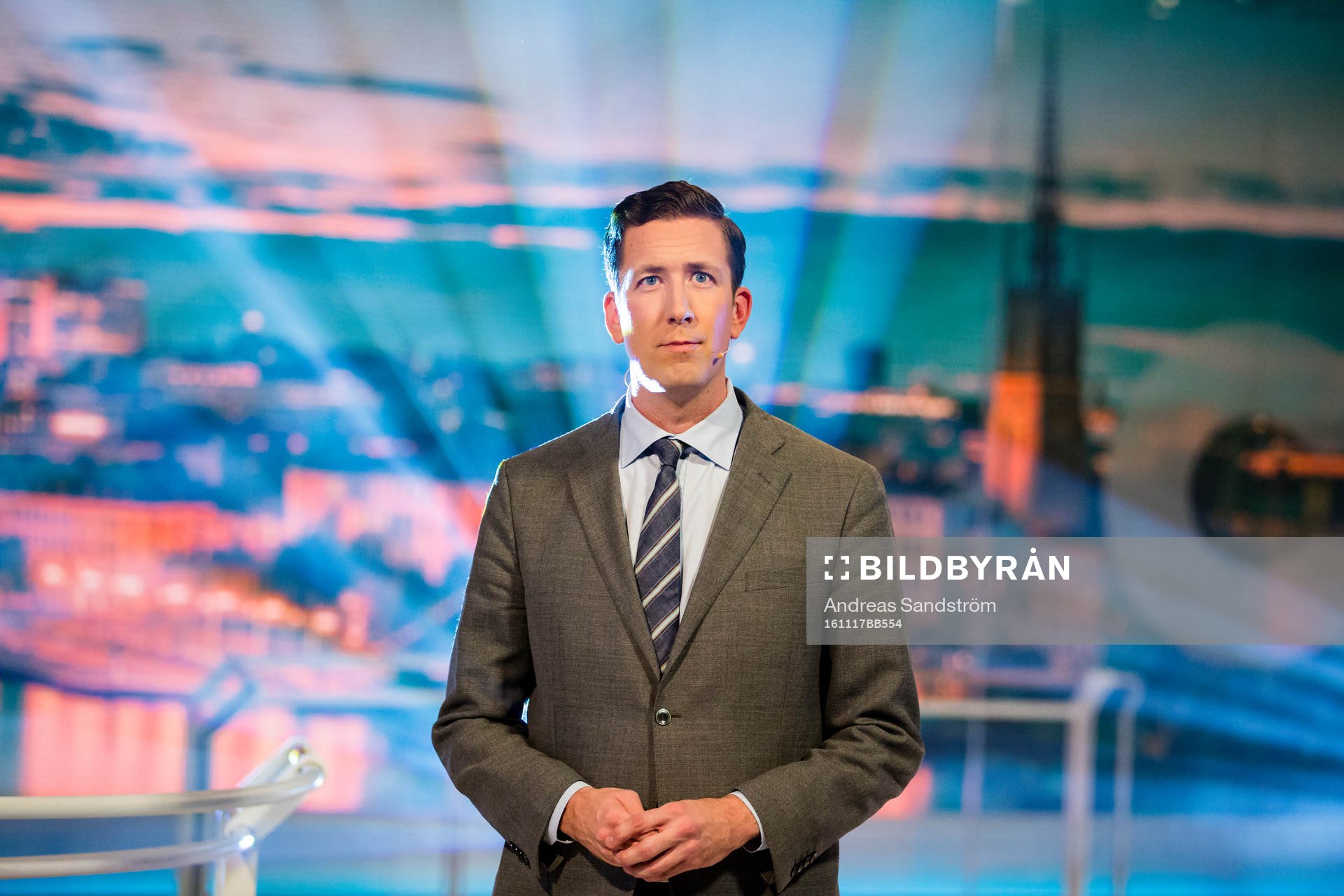 Cmores Jonas Dahlquist under TV-galan Allsvenskans Stora Pris den 17 November 2016 i Stockholm. 