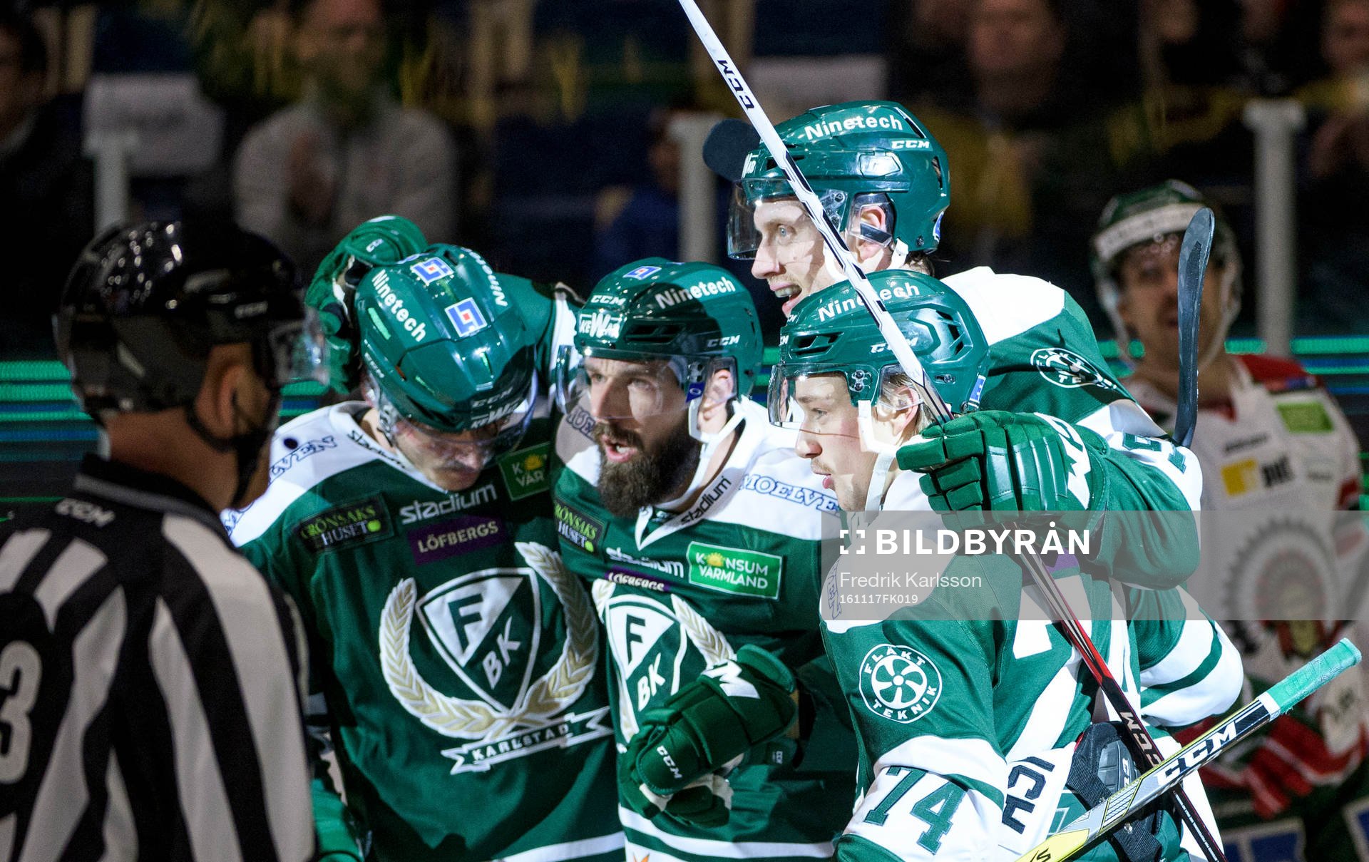 Färjestads Milan Gulas, Johan Ryno och Rasmus Asplund