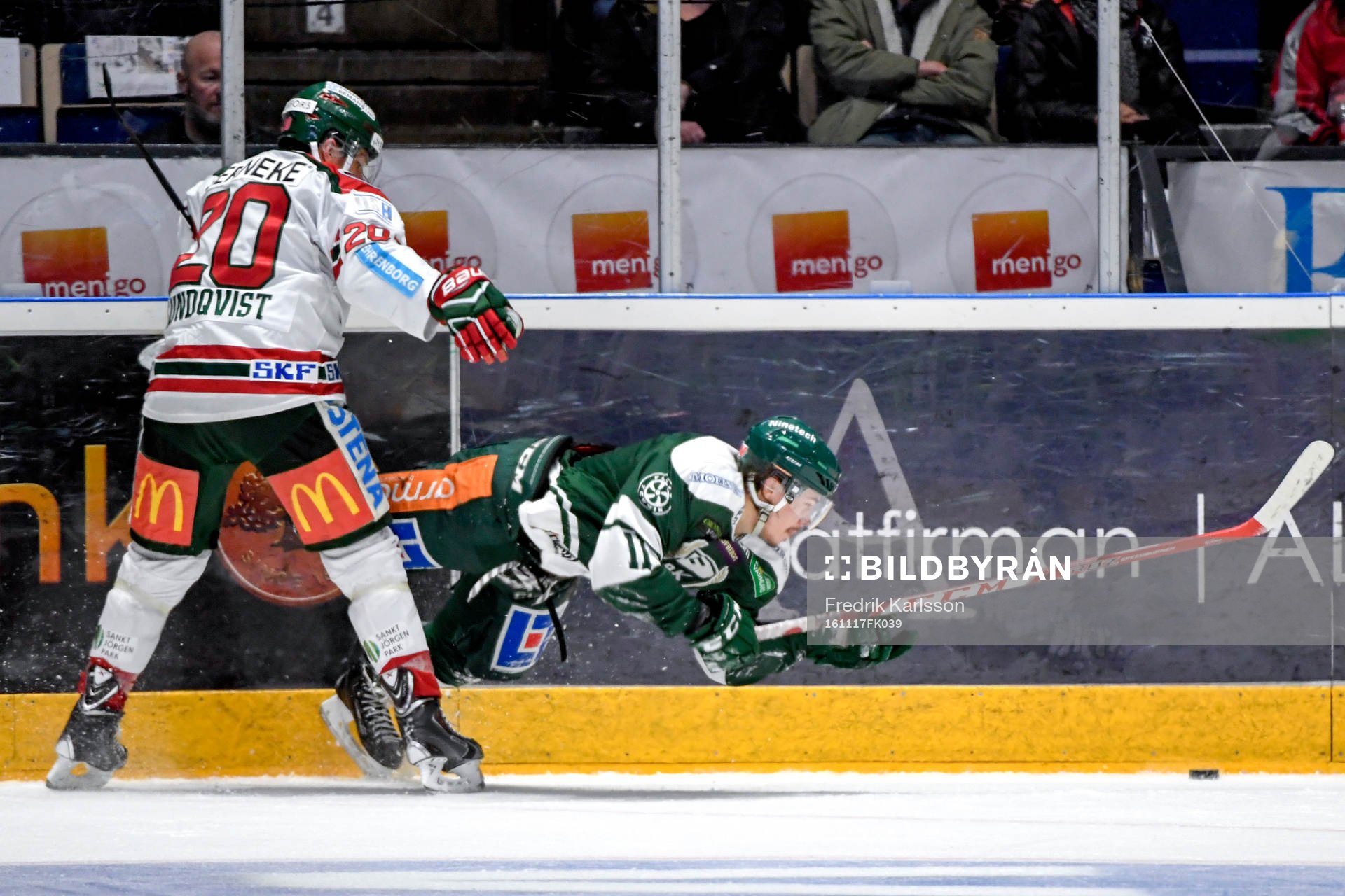 Frölundas Joel Lundqvist och Färjestads Joakim Nygård