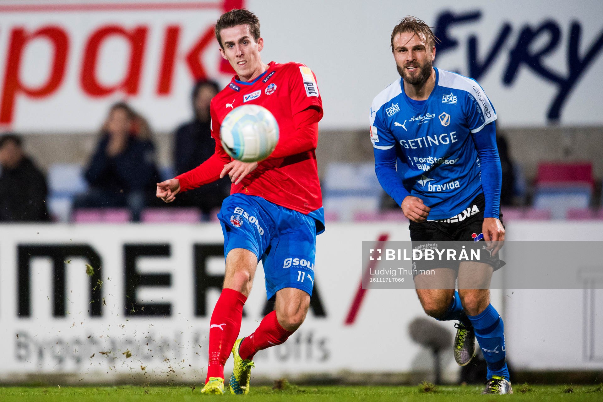 Helsingborgs Adam Eriksson och Halmstads Jesper Westerberg