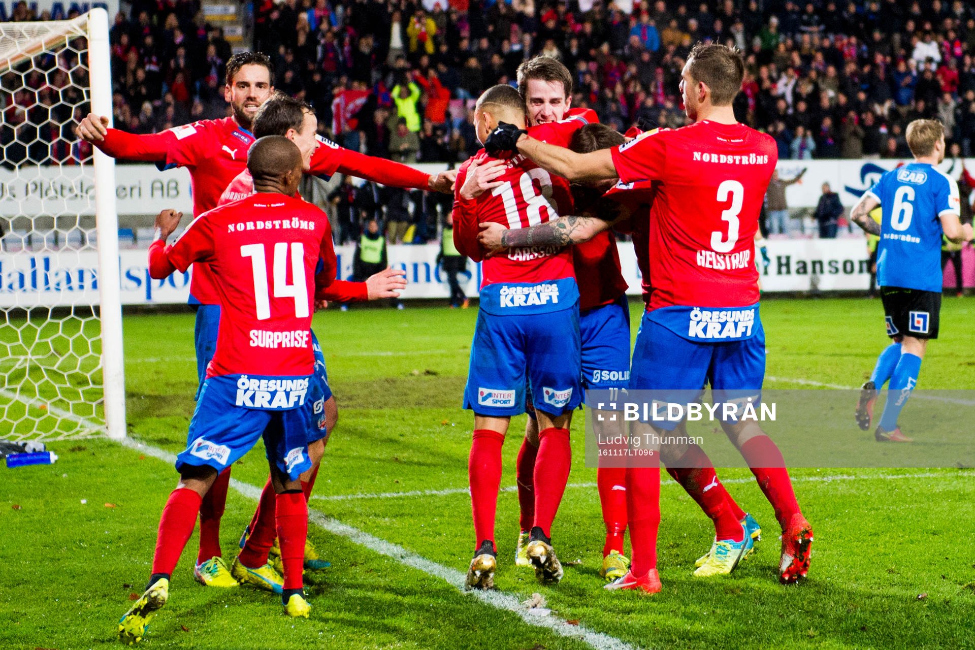 Helsingborgs spelare jublar