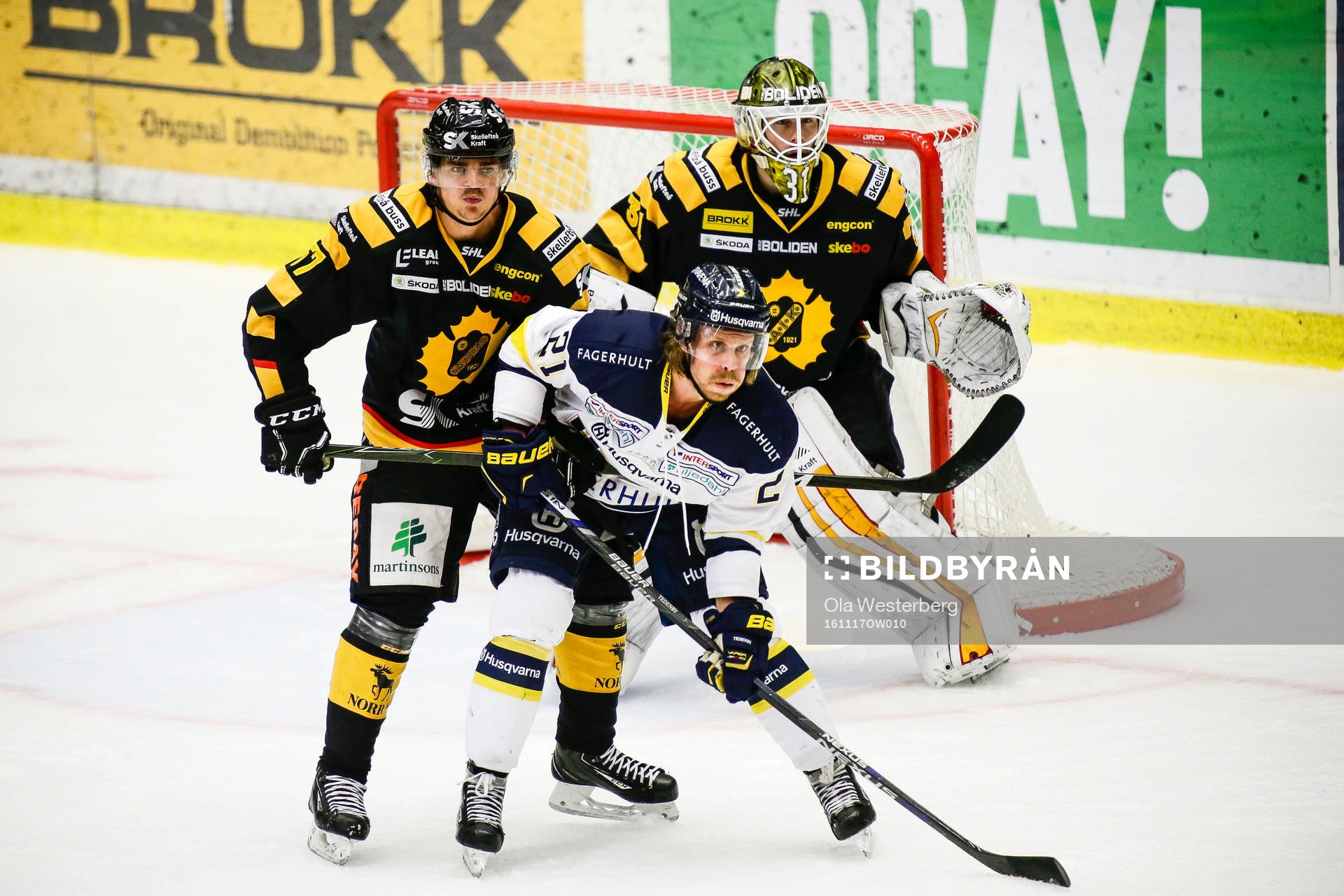 Skellefteås Emil Djuse och målvakt Joni Ortio