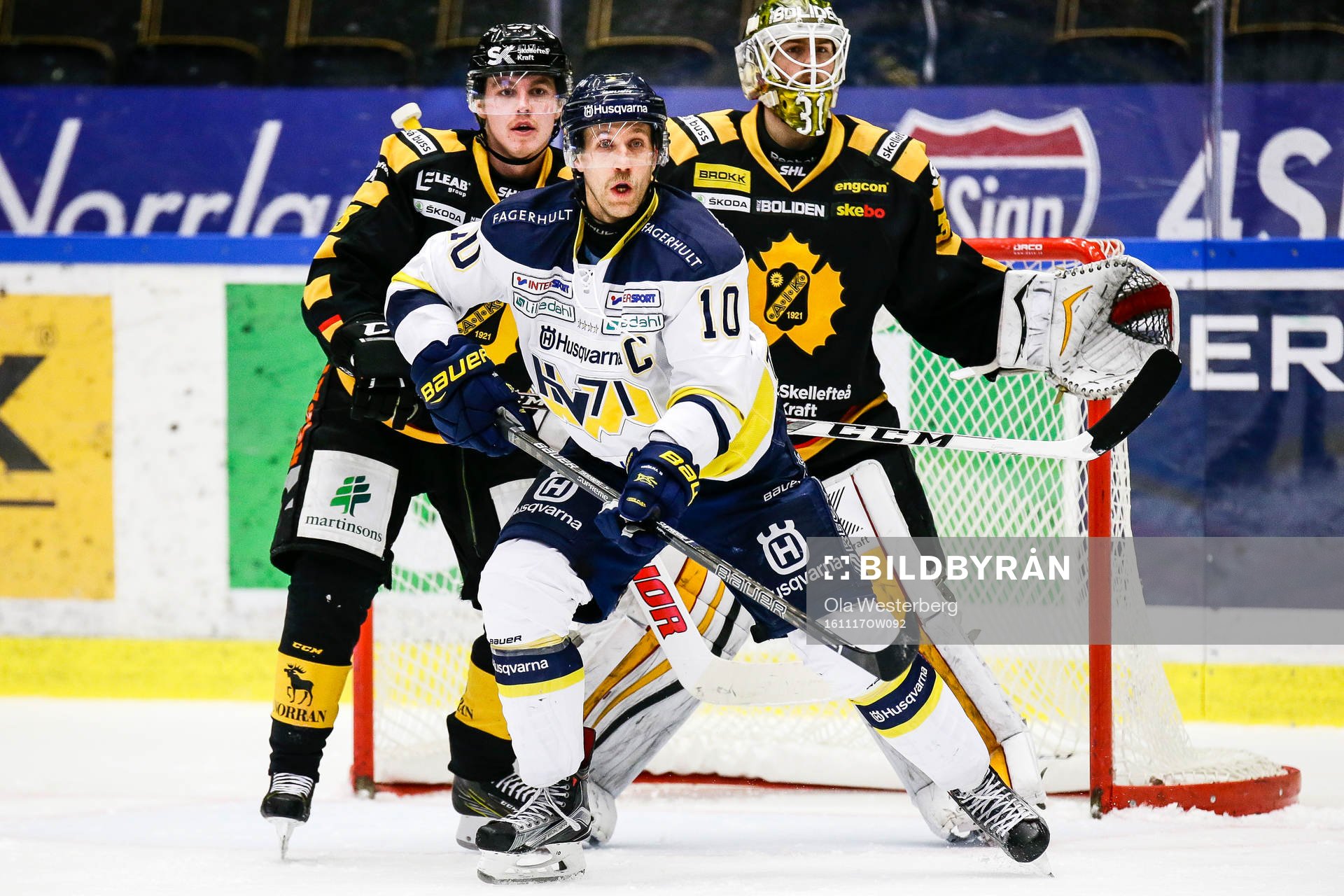 Skellefteås Sebastian Aho och målvakt Joni Ortio