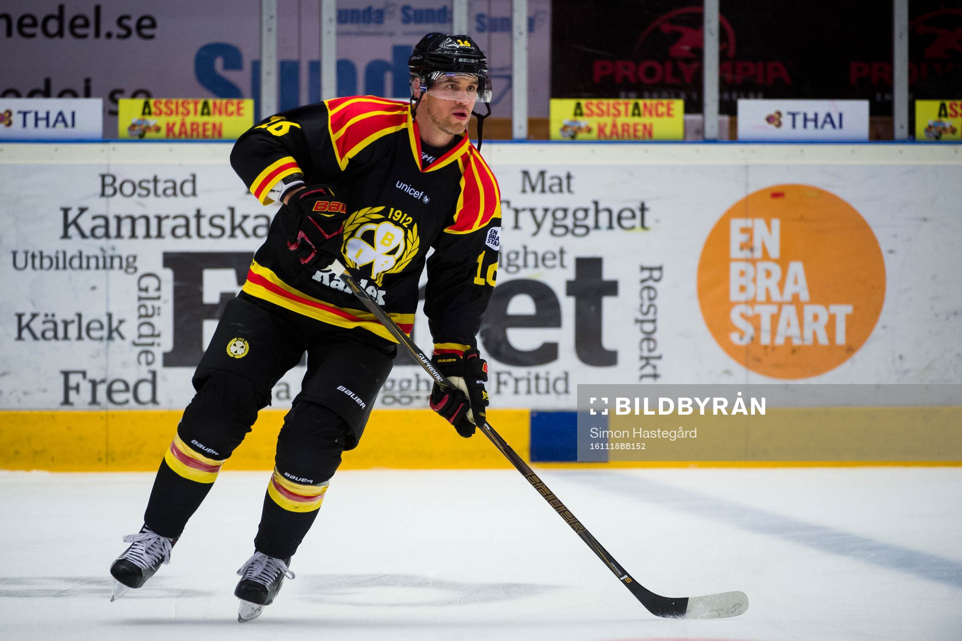 Brynäs Daniel Paille före ishockeymatchen i SHL mellan