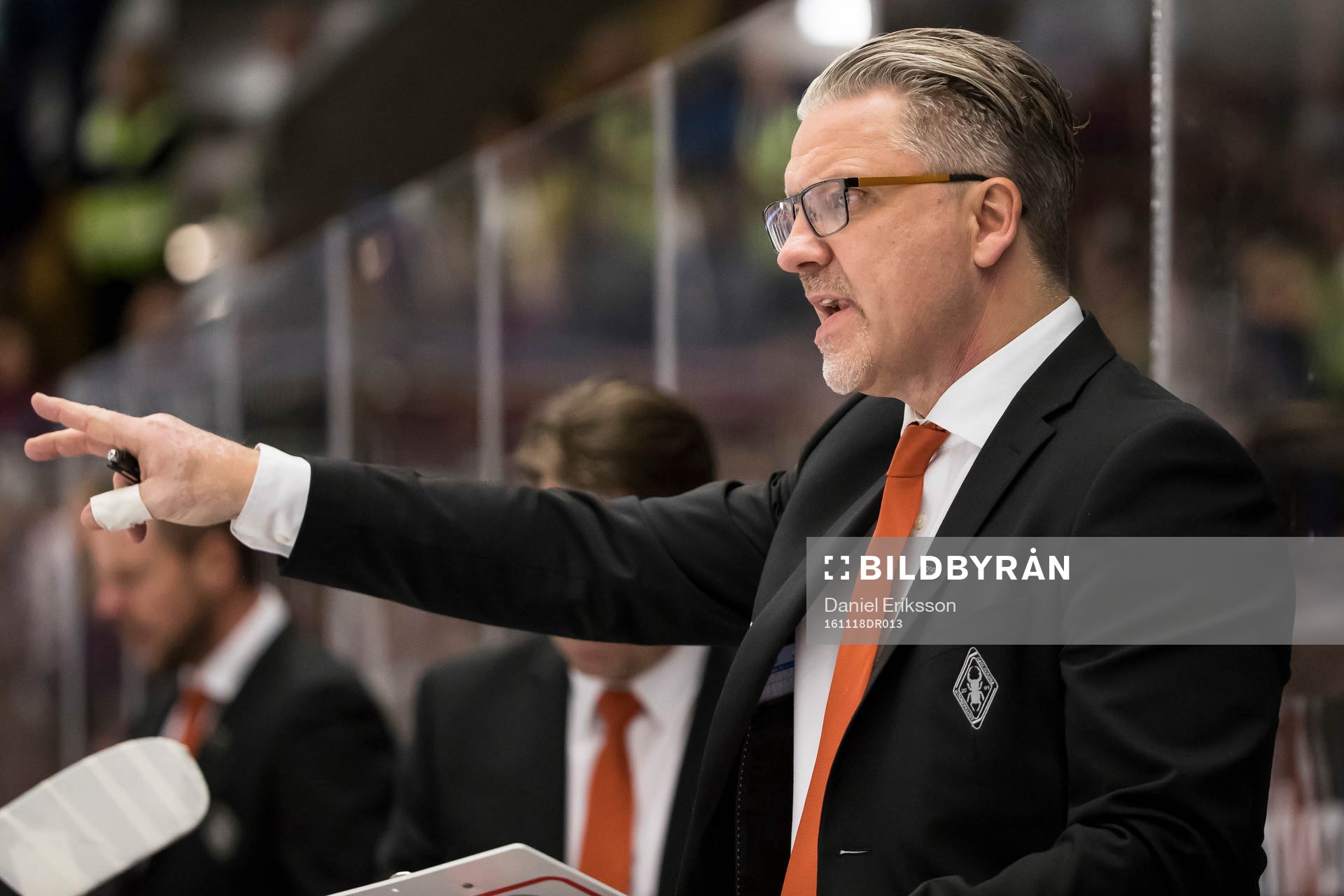 Karlskronas tränare Per Hånberg  i ishockeymatchen i SHL