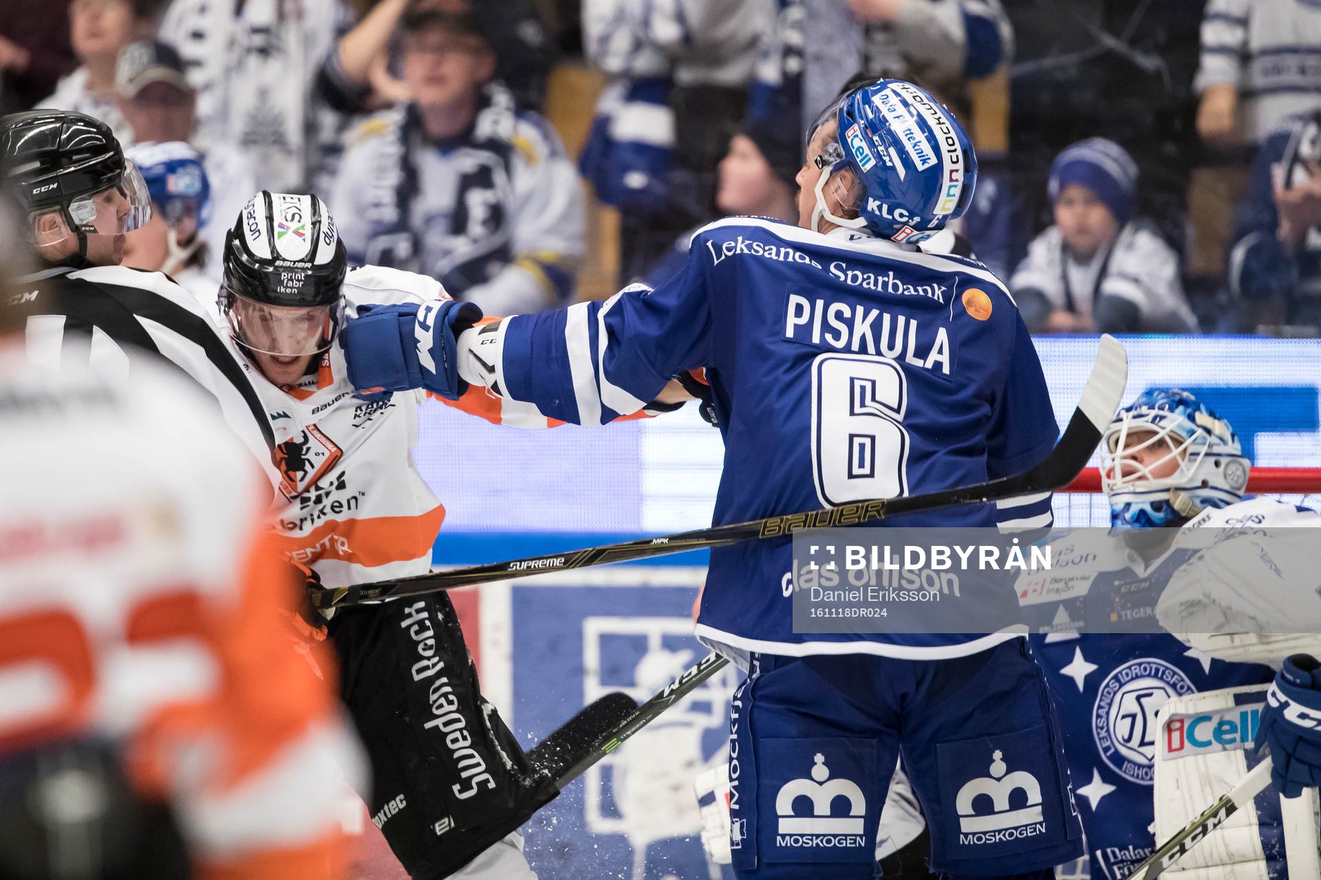 Leksands Joe Piskula fight med Karlskronas Alexander