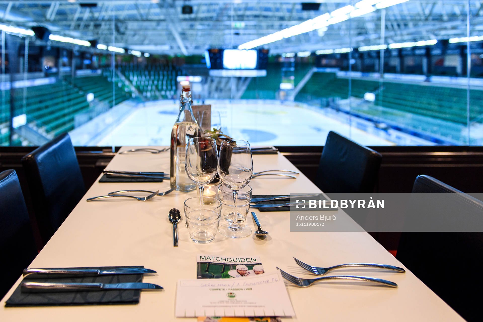 Vy från restaurangen i Lindab Arena