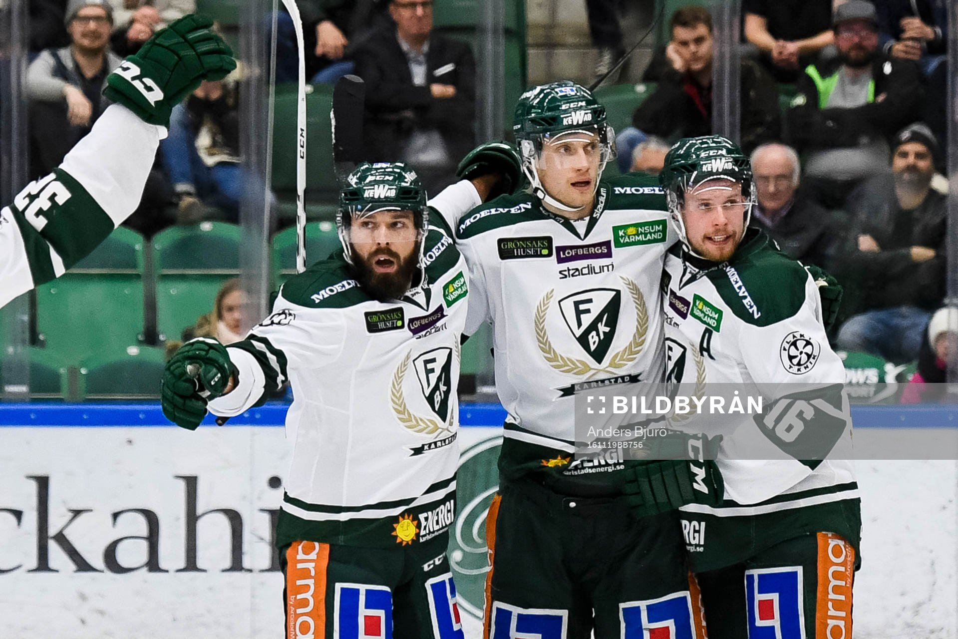 Färjestads Milan Gulas  , Johan Ryno och Alexander