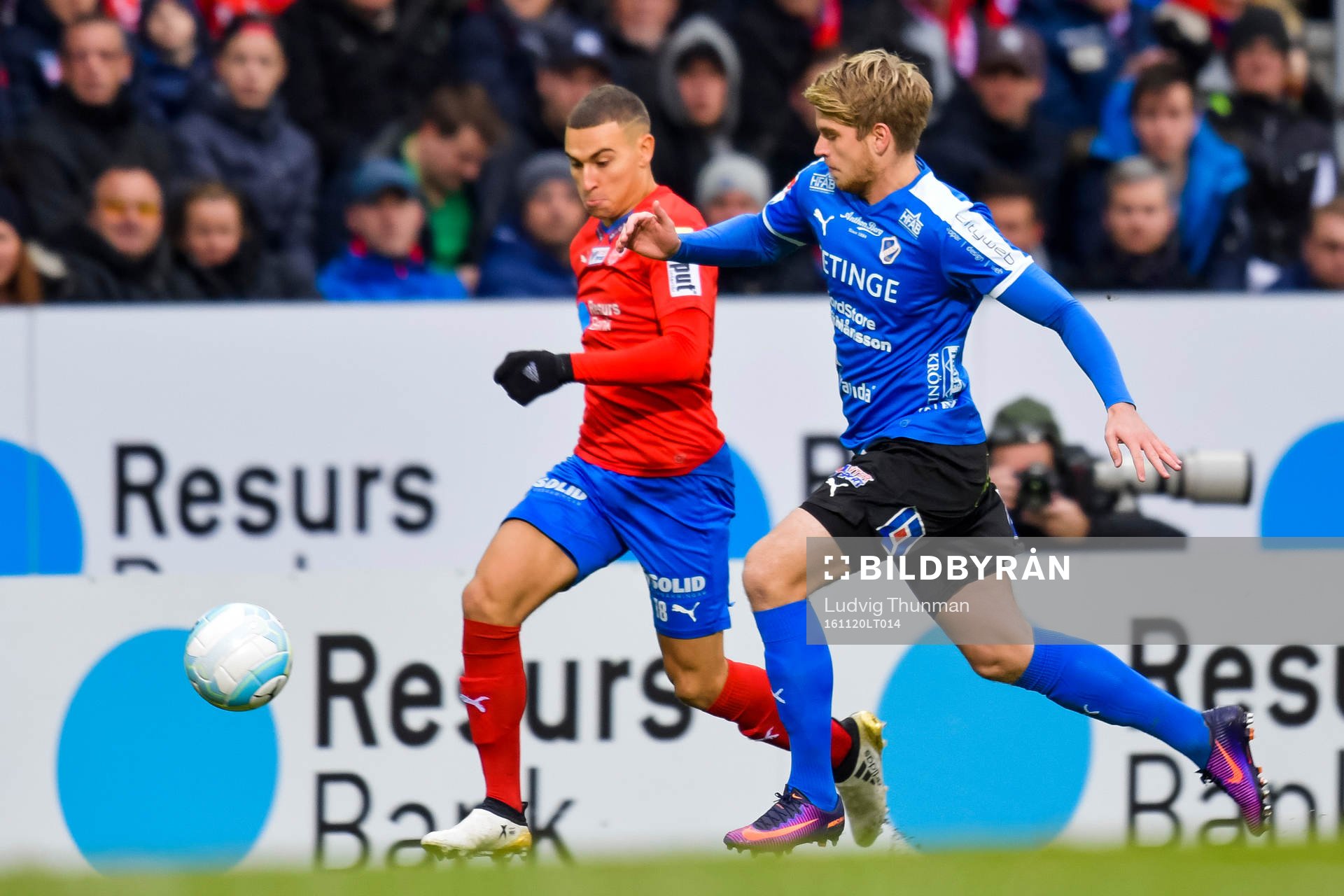 Helsingborgs Jordan Larsson och Halmstads Marcus Mathisen