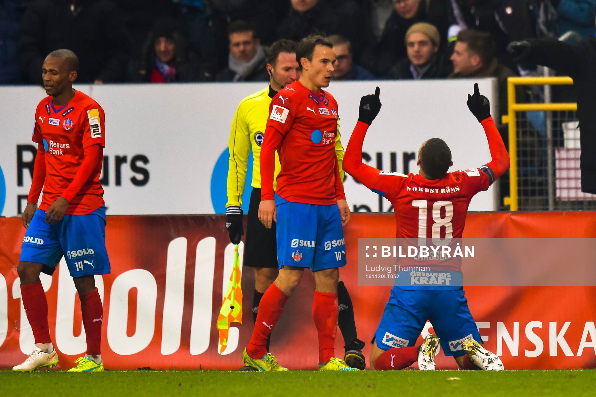 Helsingborgs Jordan Larsson jublar